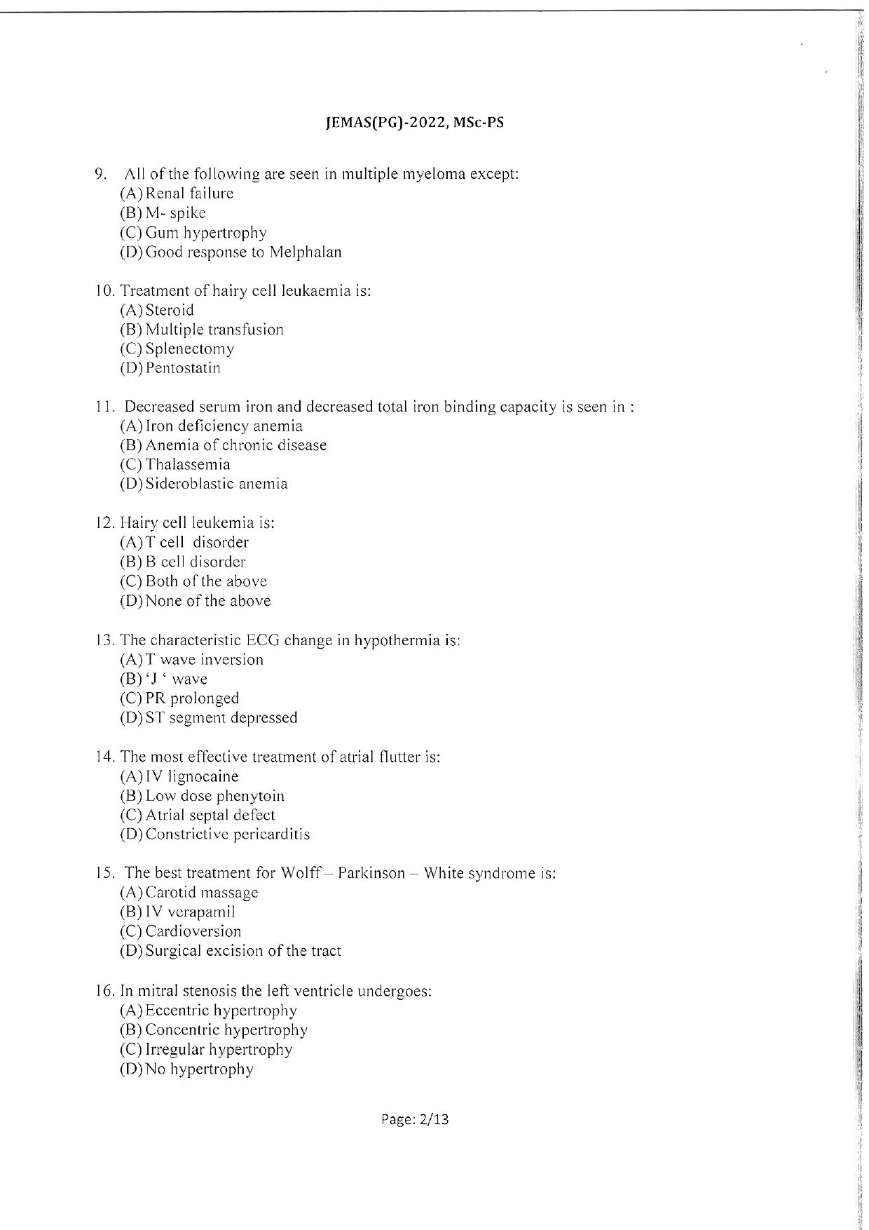 WBJEEB JEMAS (PG) 2022 MSc PS Question Paper - Page 4