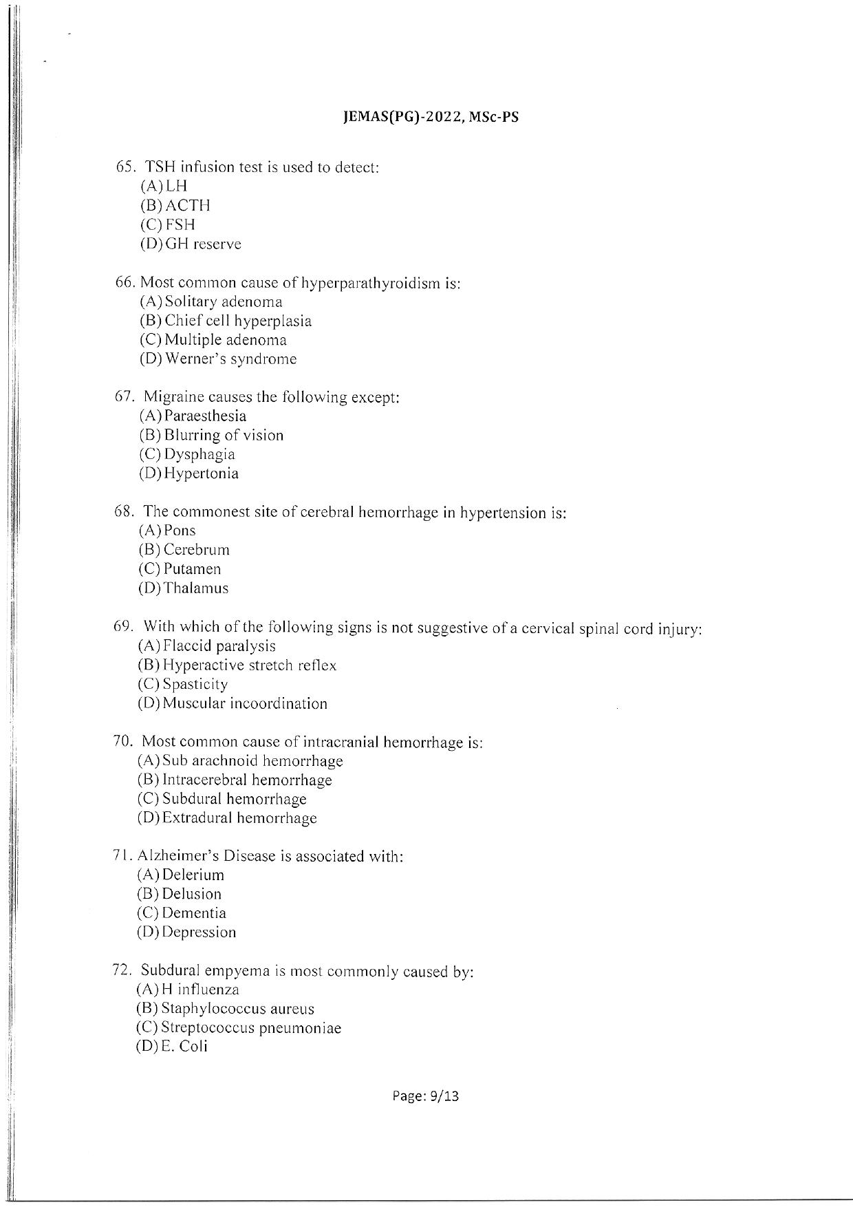 WBJEEB JEMAS (PG) 2022 MSc PS Question Paper - Page 11