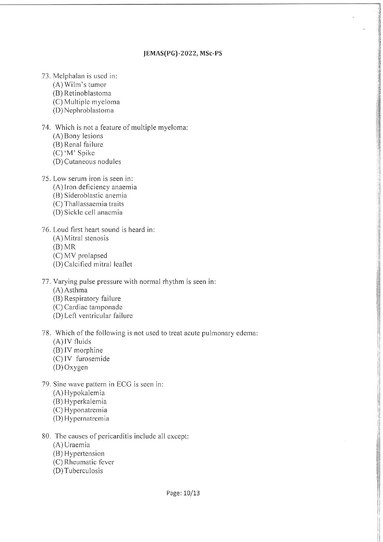 WBJEEB JEMAS (PG) 2022 MSc PS Question Paper - Page 12