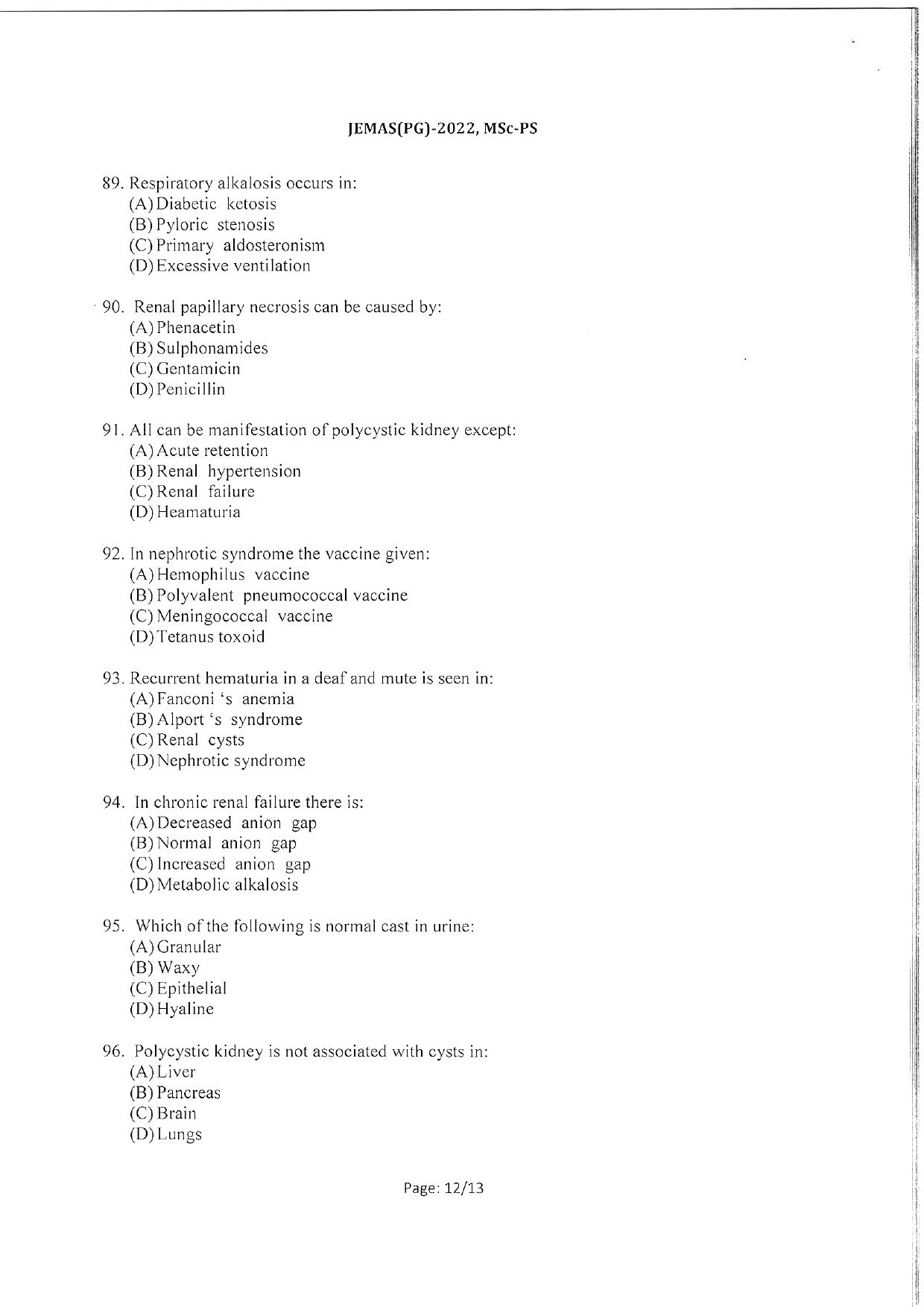 WBJEEB JEMAS (PG) 2022 MSc PS Question Paper - Page 14