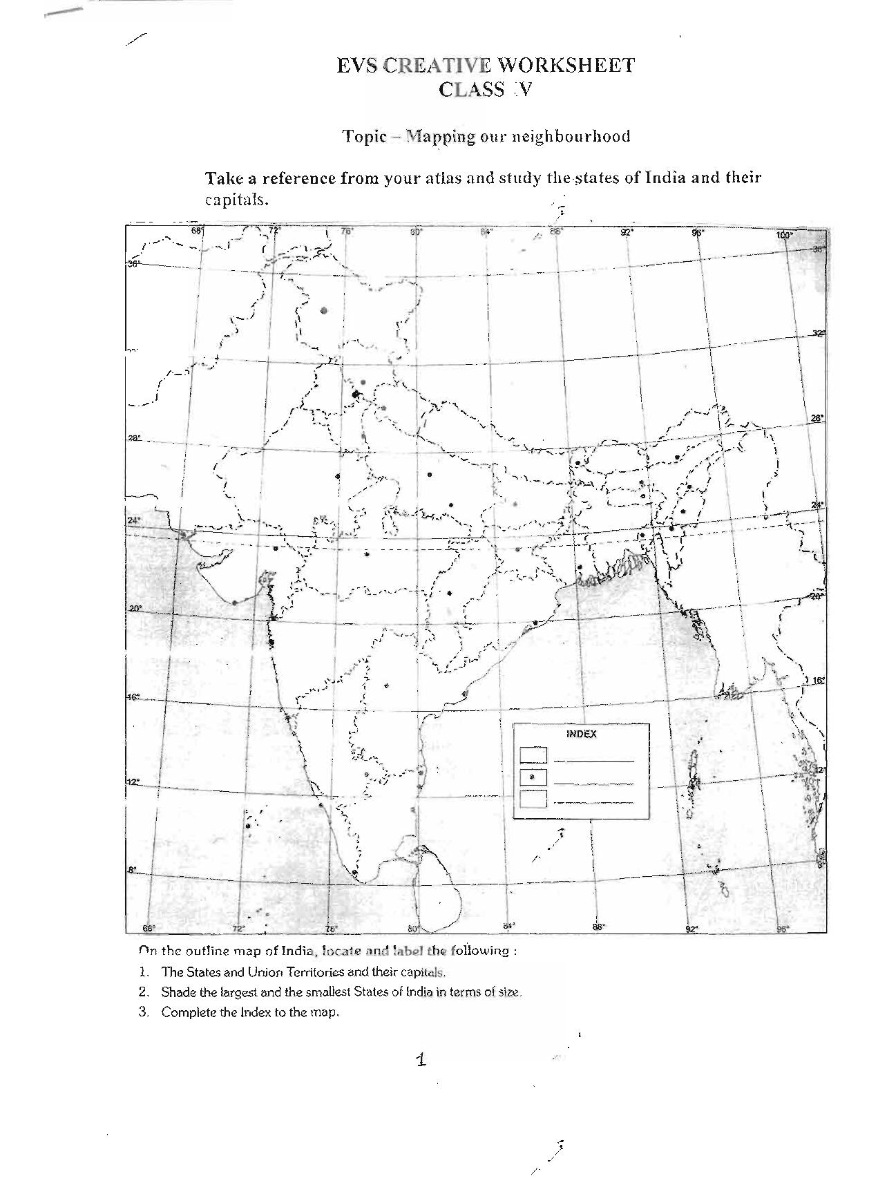 Worksheet for Class 5 Environmental Studies Assignment 7 - Page 1