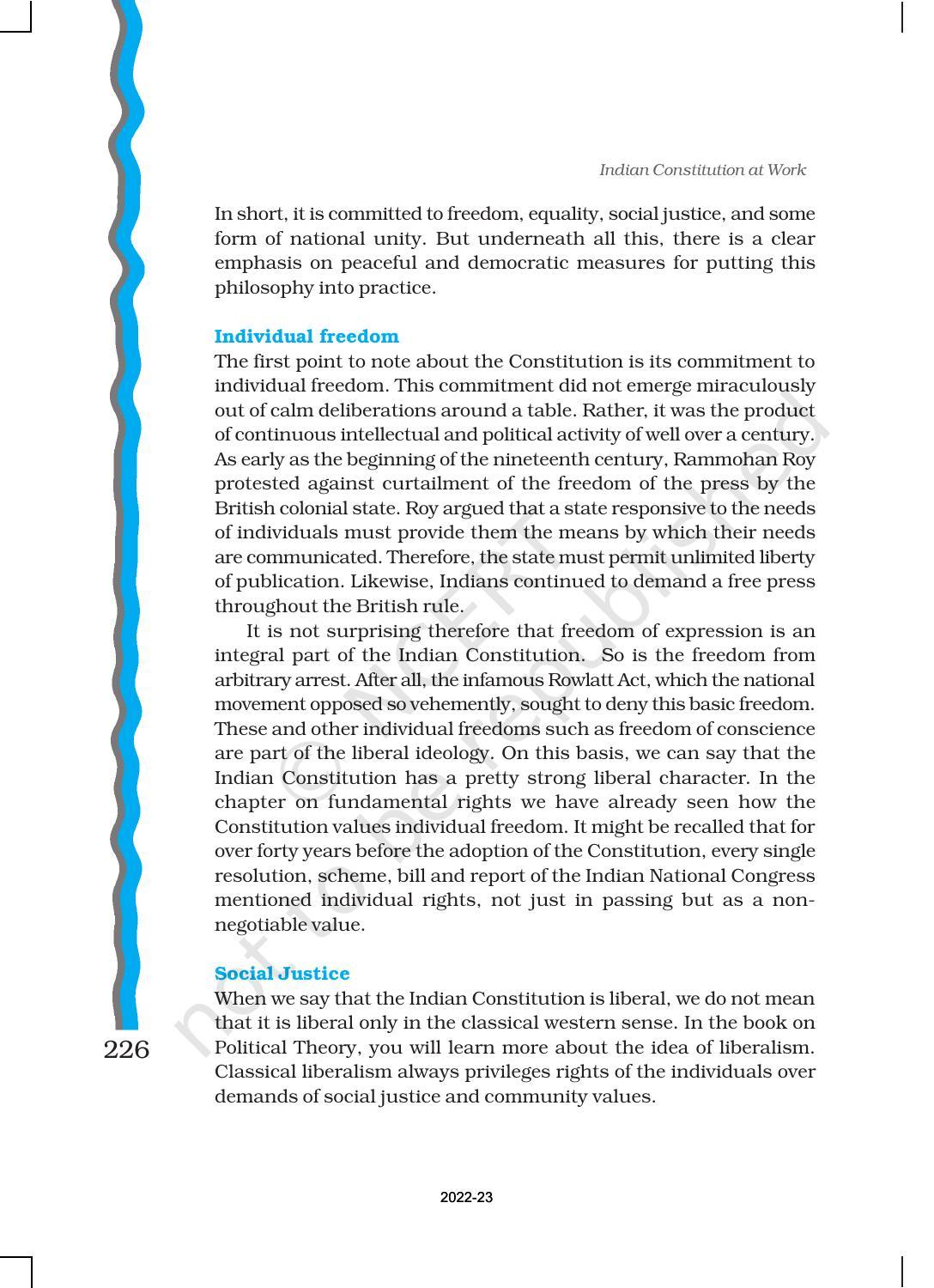 NCERT Book for Class 11 Political Science (Indian Constitution at Work) Chapter 10 The Philosophy of the Constitution - Page 7