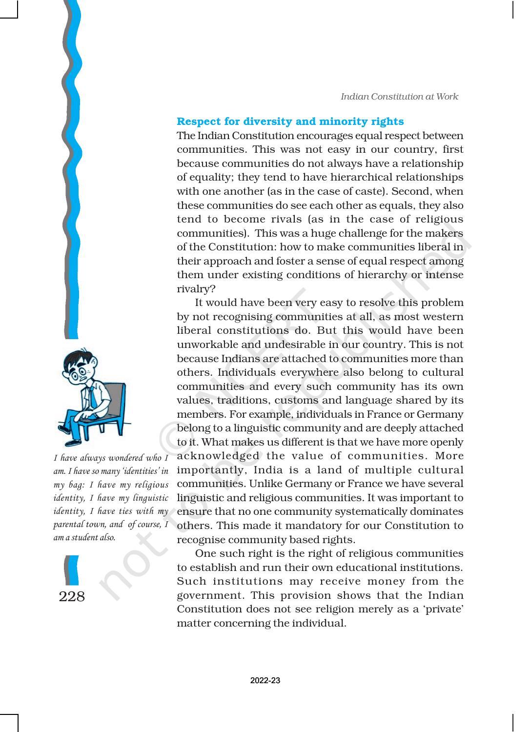 NCERT Book for Class 11 Political Science (Indian Constitution at Work) Chapter 10 The Philosophy of the Constitution - Page 9