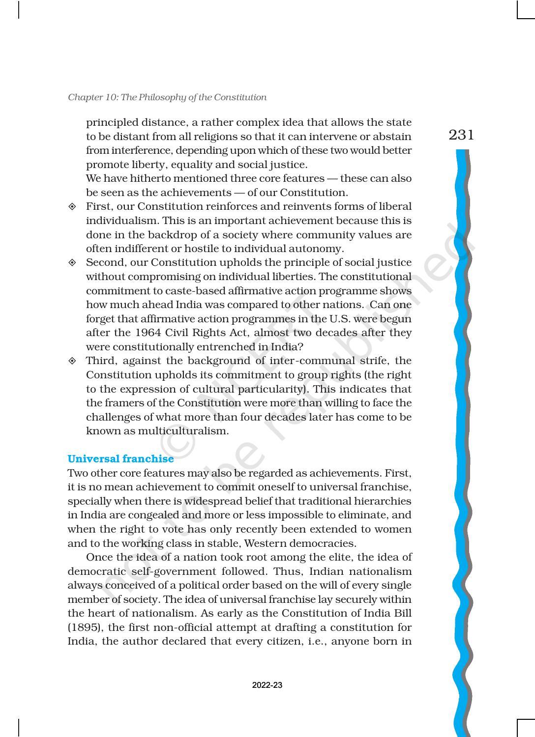 NCERT Book for Class 11 Political Science (Indian Constitution at Work) Chapter 10 The Philosophy of the Constitution - Page 12