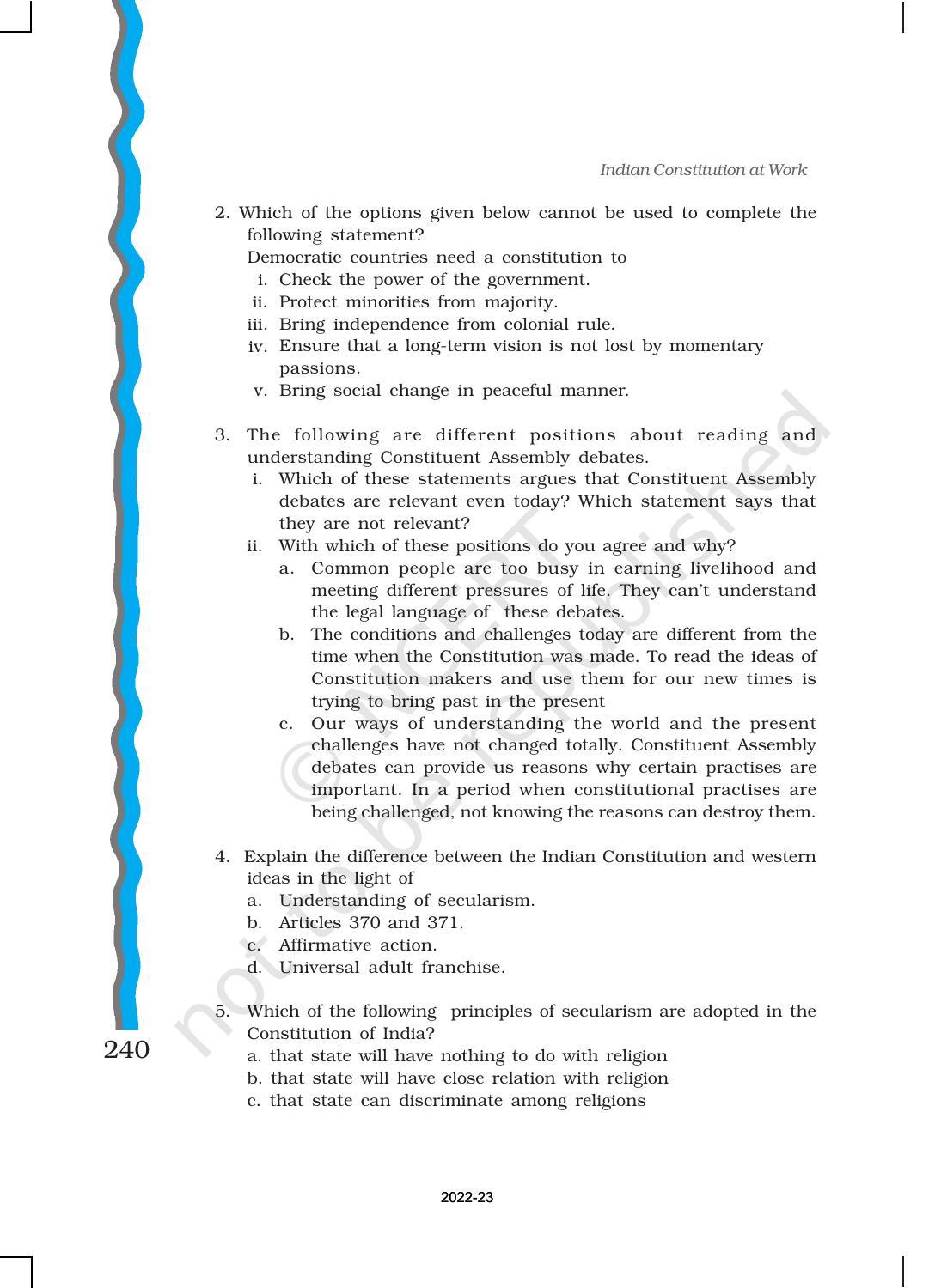 NCERT Book for Class 11 Political Science (Indian Constitution at Work) Chapter 10 The Philosophy of the Constitution - Page 21