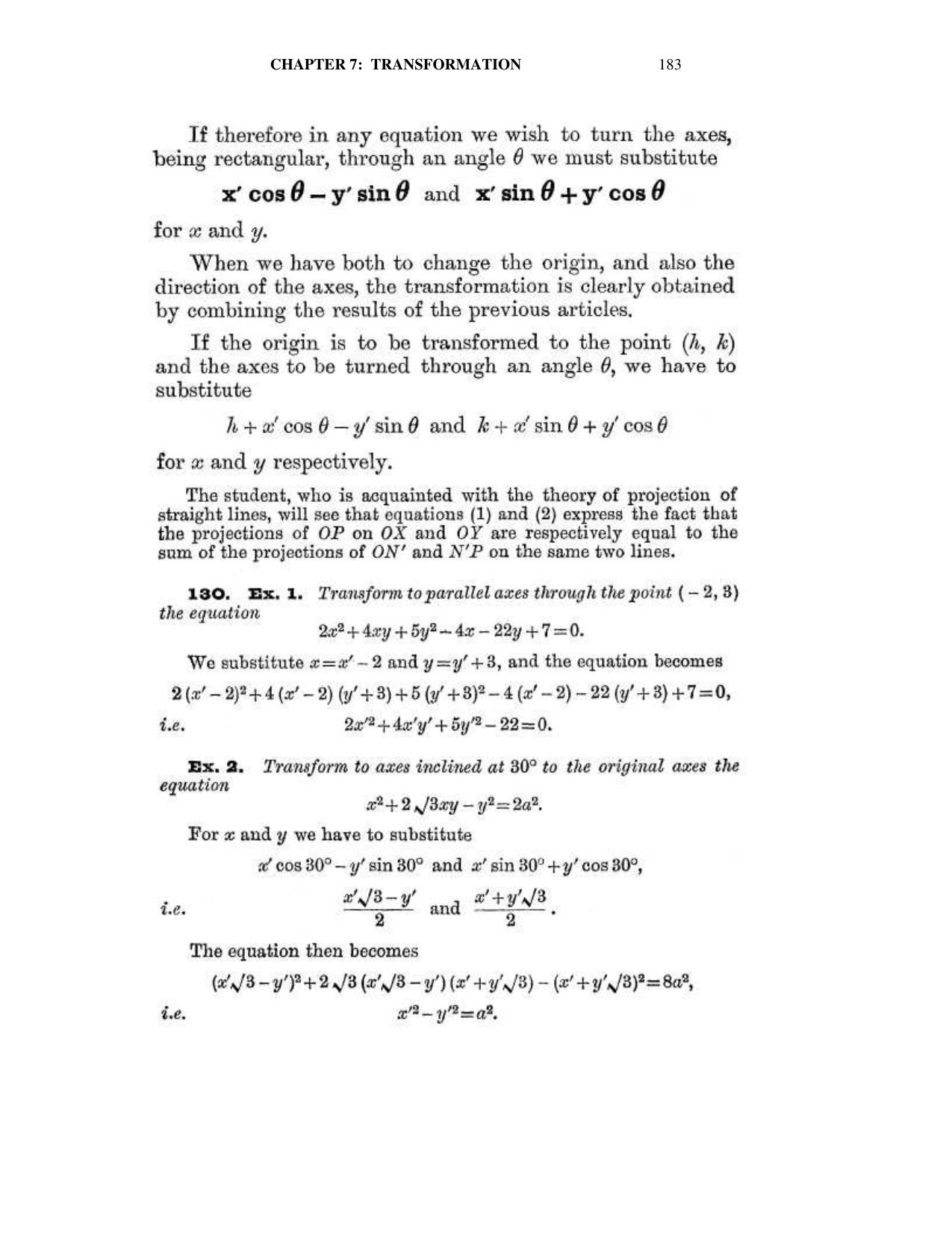 Chapter 7: Transformation Of Coordinates - SL Loney Solutions: The Elements of Coordinate Geometry - Page 3