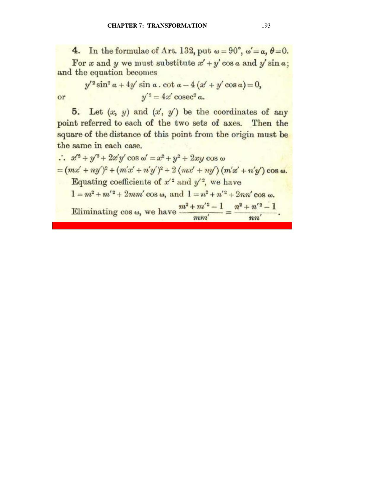 Chapter 7: Transformation Of Coordinates - SL Loney Solutions: The Elements of Coordinate Geometry - Page 13