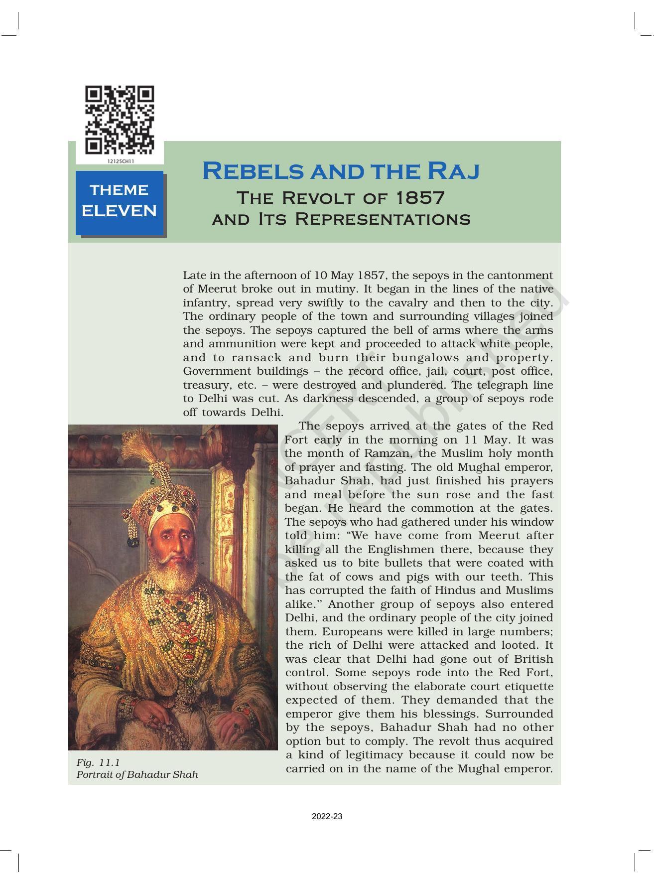 NCERT Book For Class 12 History Chapter 11 Rebels And The Raj