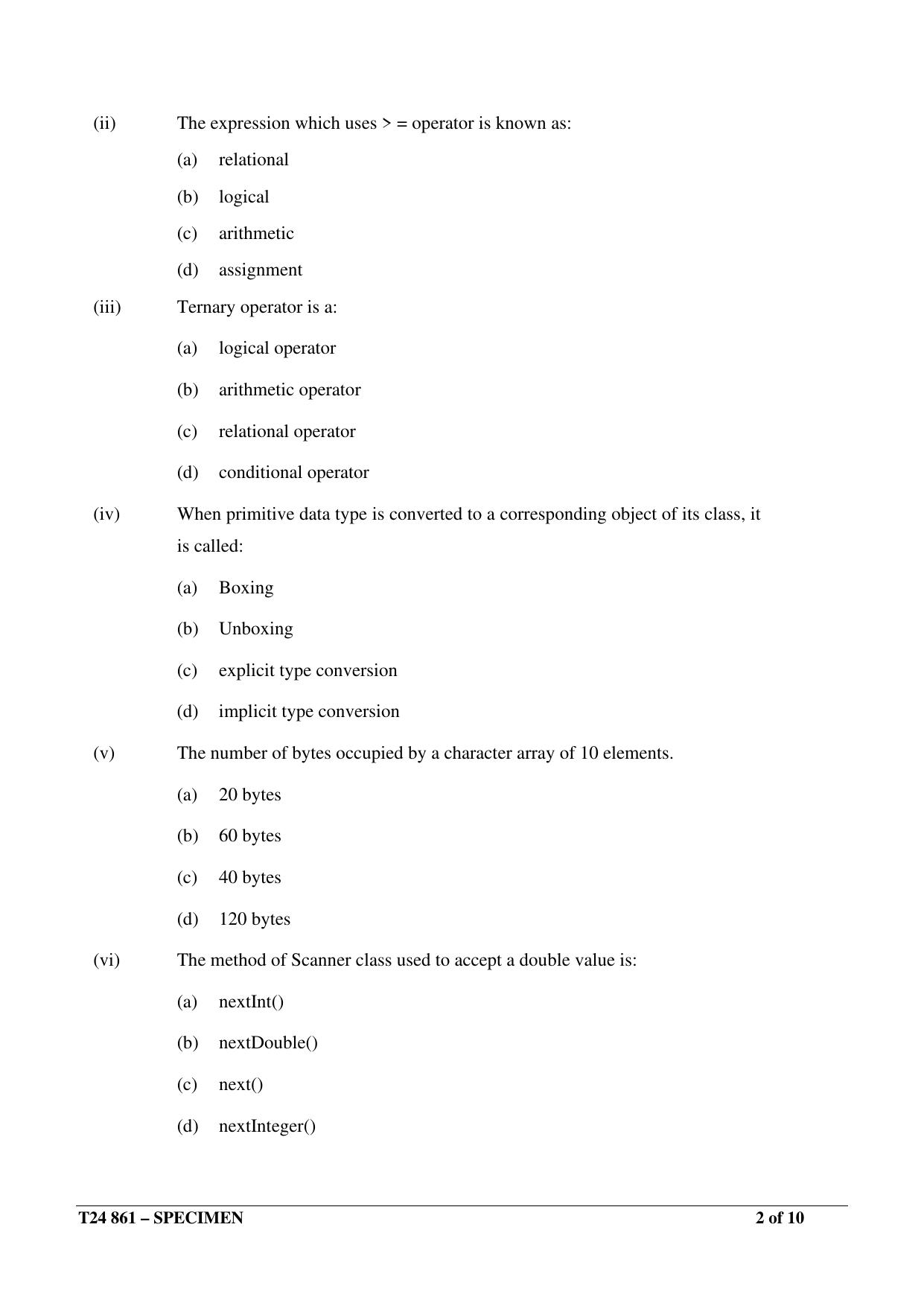 ICSE Class 10  2024 Computer Applications Sample Paper - Page 2