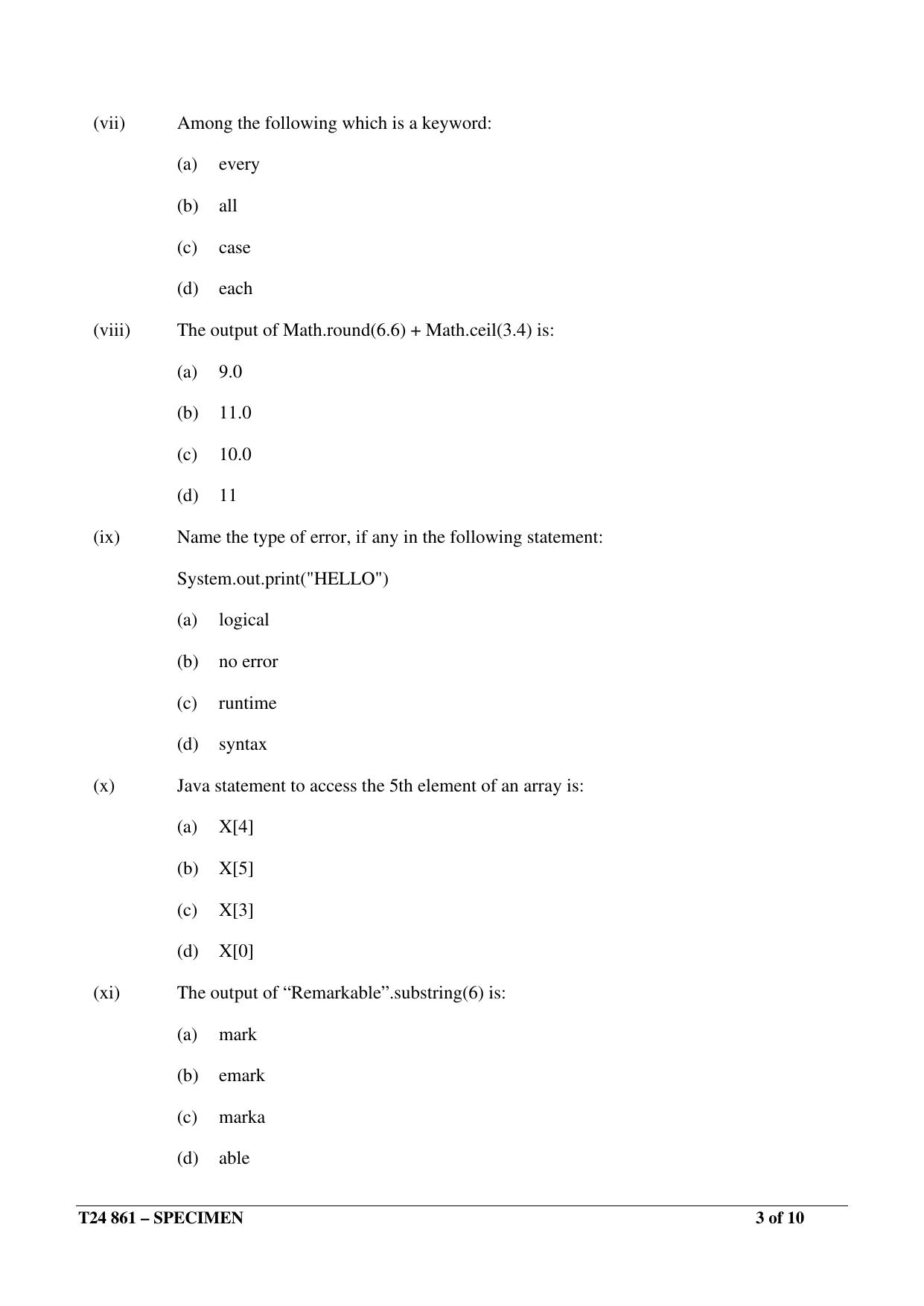 ICSE Class 10  2024 Computer Applications Sample Paper - Page 3