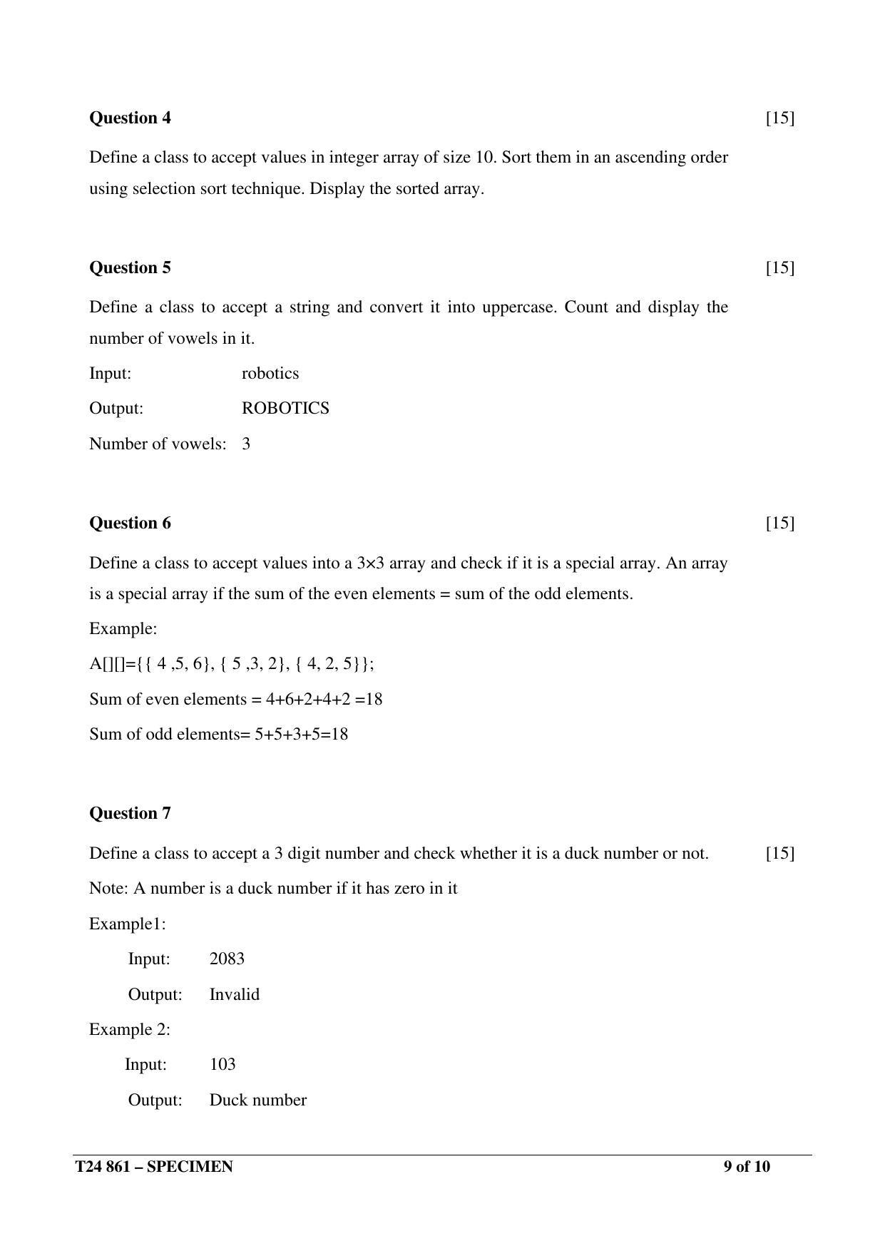 ICSE Class 10  2024 Computer Applications Sample Paper - Page 9