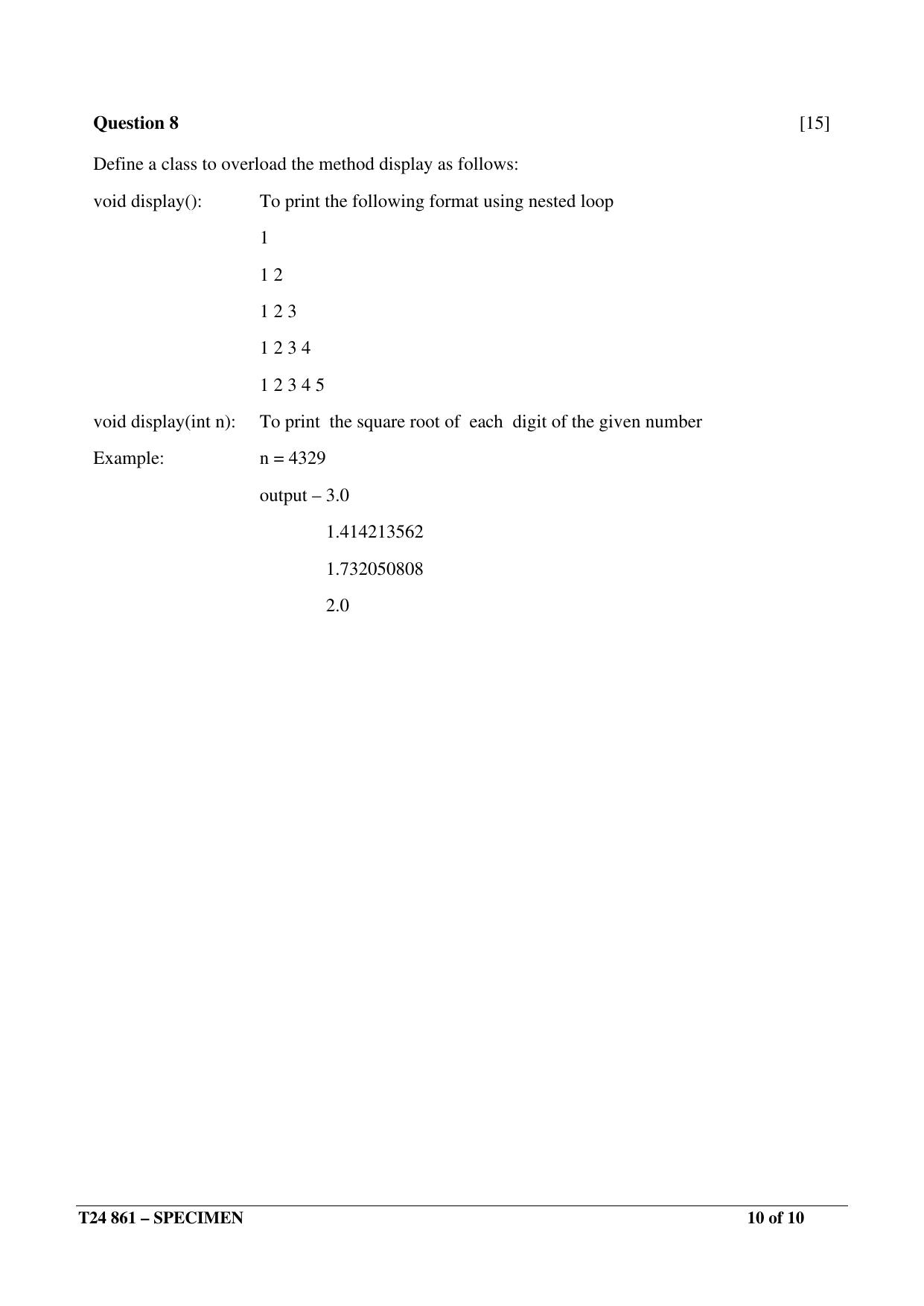 ICSE Class 10  2024 Computer Applications Sample Paper - Page 10