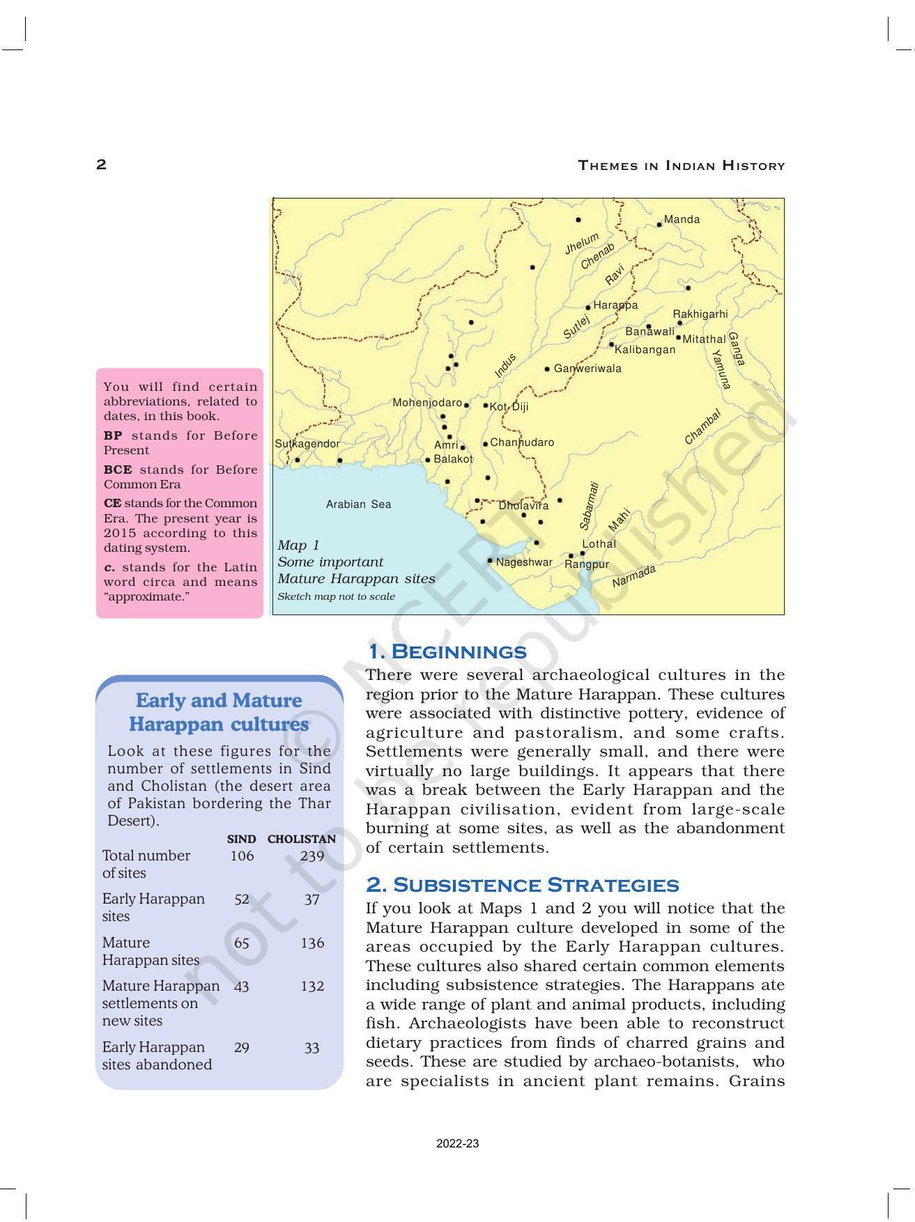 NCERT Book For Class 12 History (Part-1) Chapter 1 Bricks, Beads, And ...