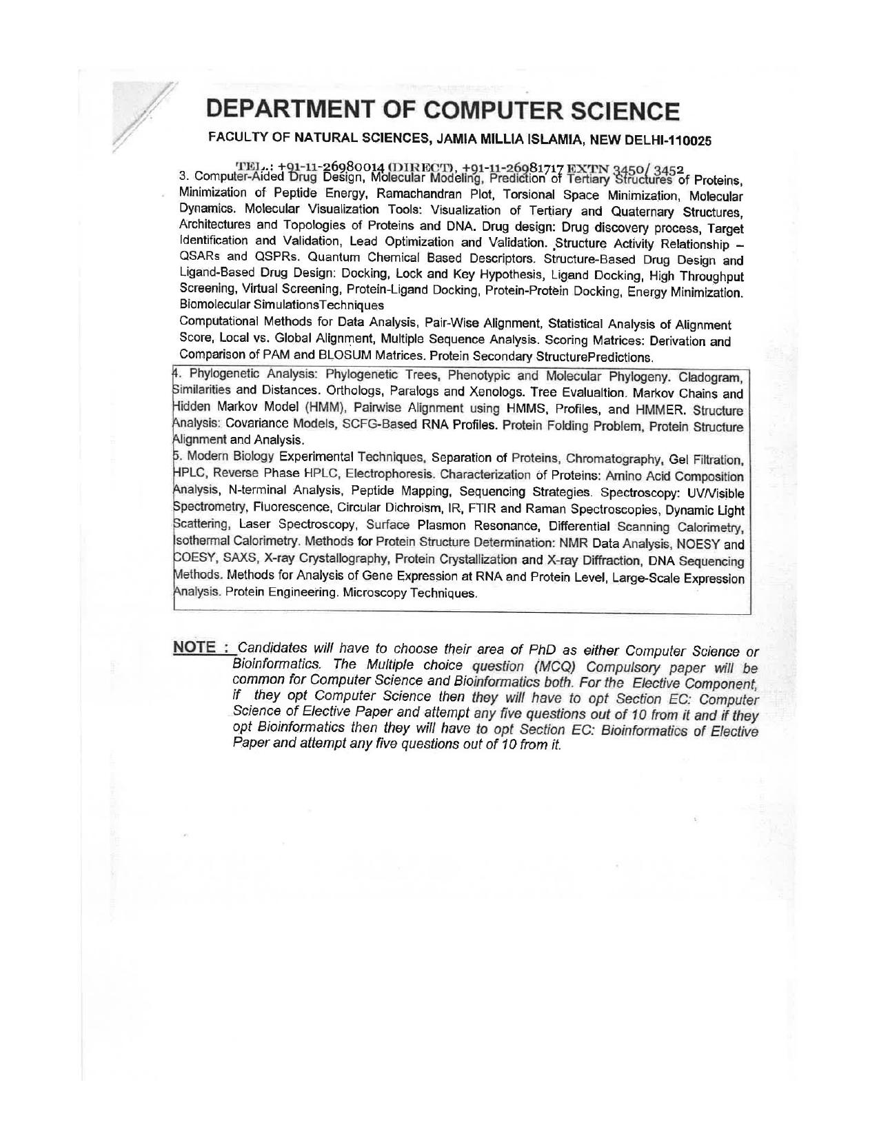 JMI Entrance Exam FACULTY OF NATURAL SCIENCES Syllabus - Page 19