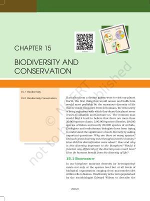 NCERT Book for Class 12 Biology Chapter 15 Biodiversity and Conservation