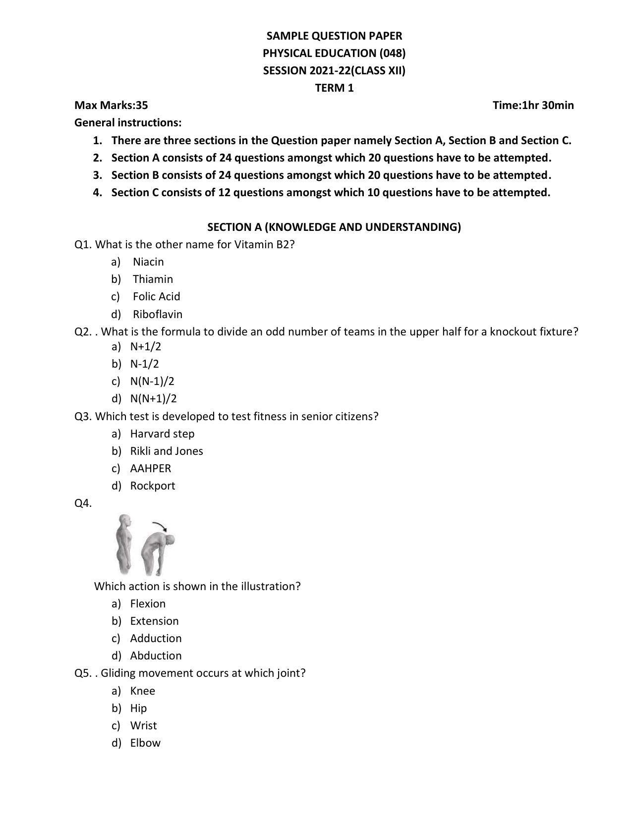 cbse-class-12th-physical-education-sample-question-paper-2021-22