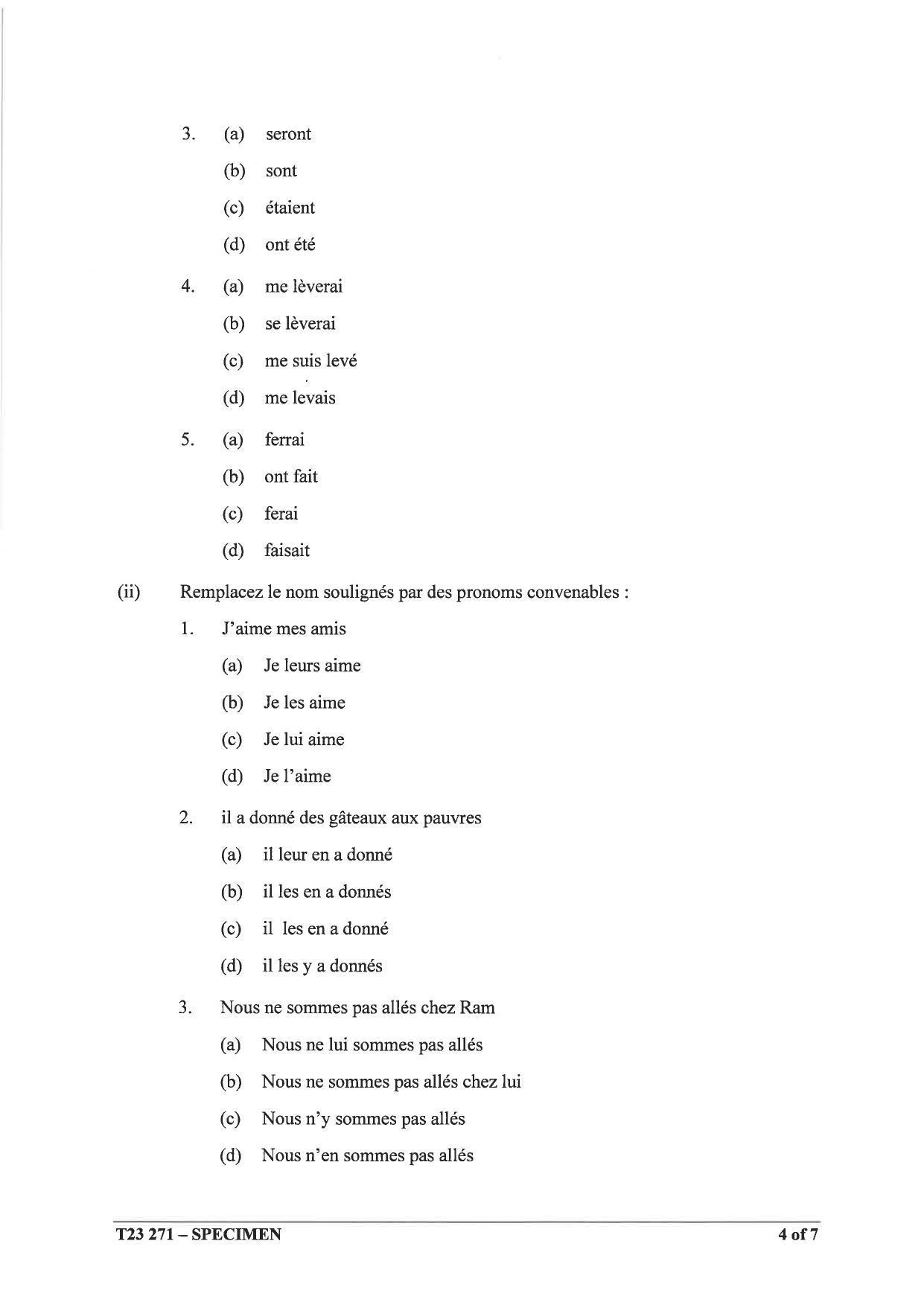 ICSE Class 10 French Sample Paper 2023 - Page 4