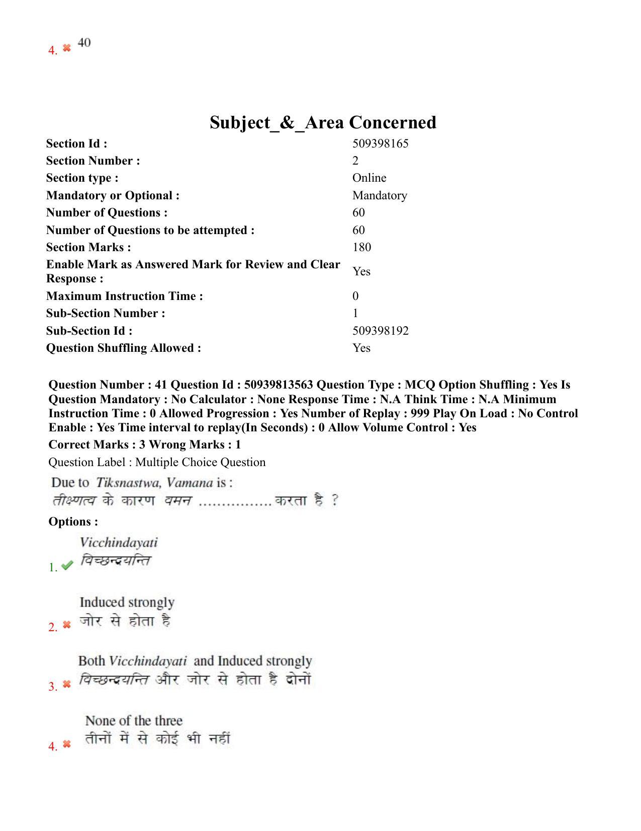 BHU RET Panchakarma 2020 Question Paper  - Page 28