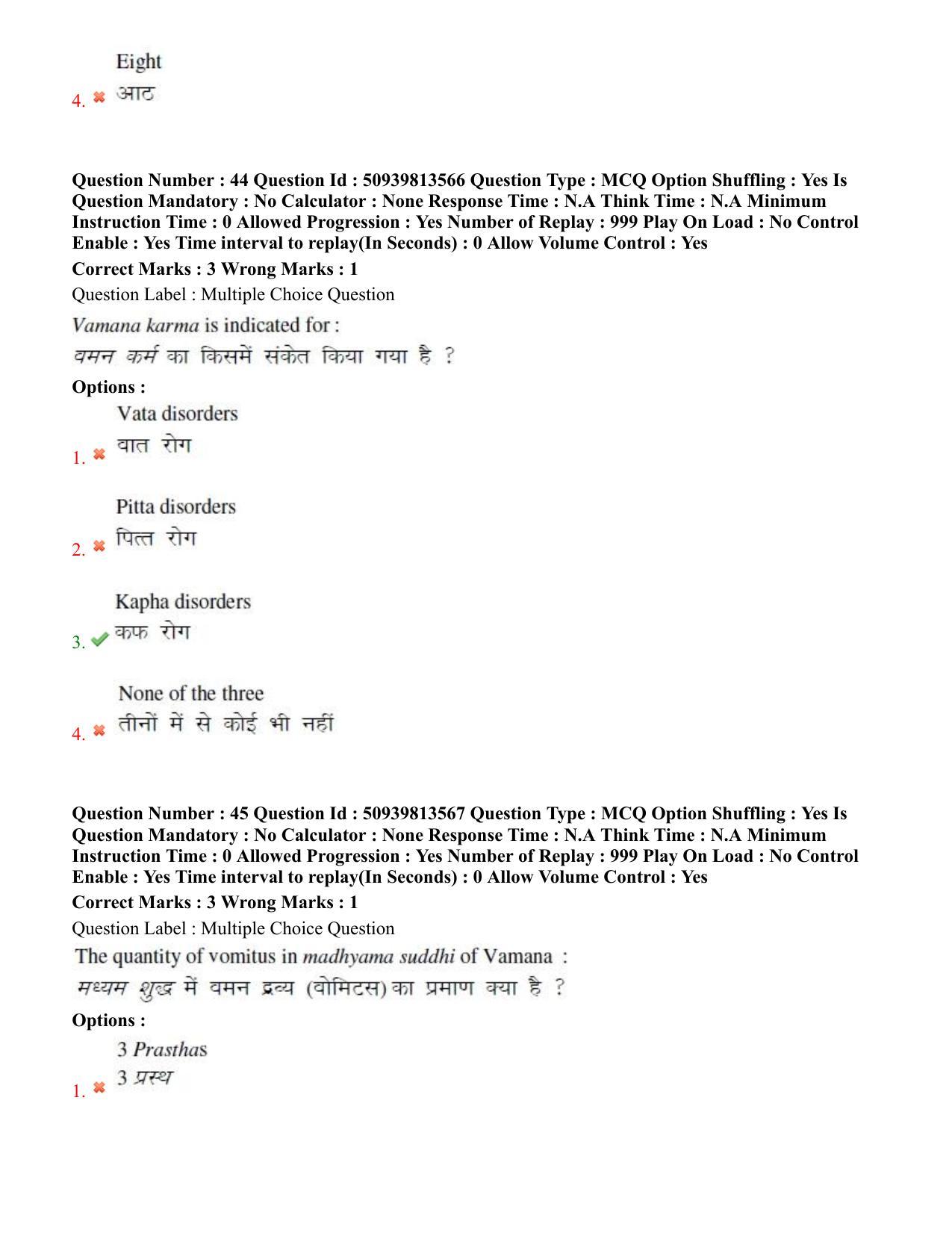 BHU RET Panchakarma 2020 Question Paper  - Page 30