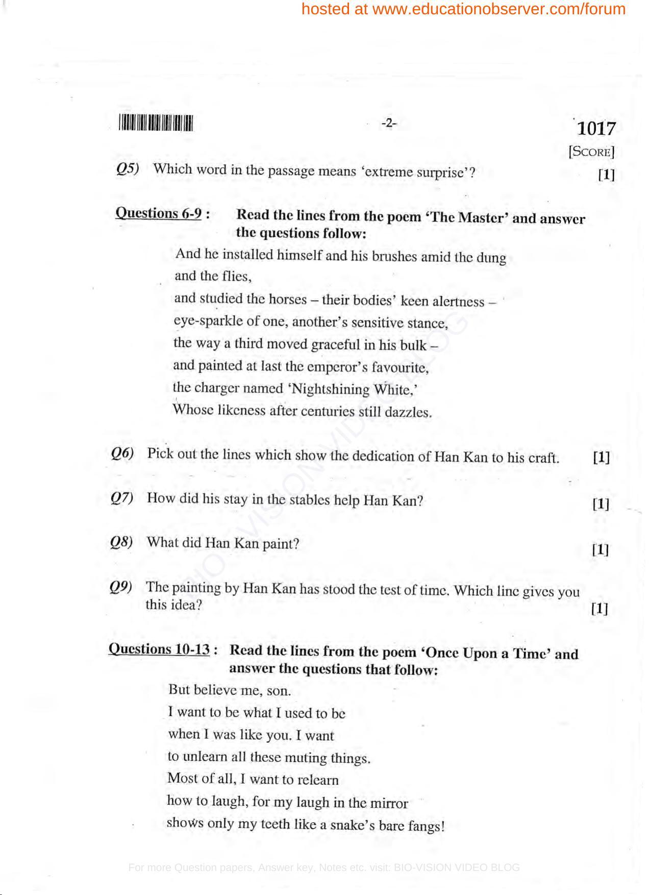 Kerala SSLC 2014 English Question Paper - Page 2