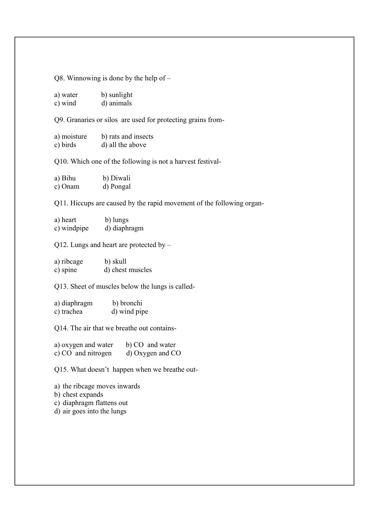 Worksheet for Class 5 Environmental Studies Assignment 5 - Page 2