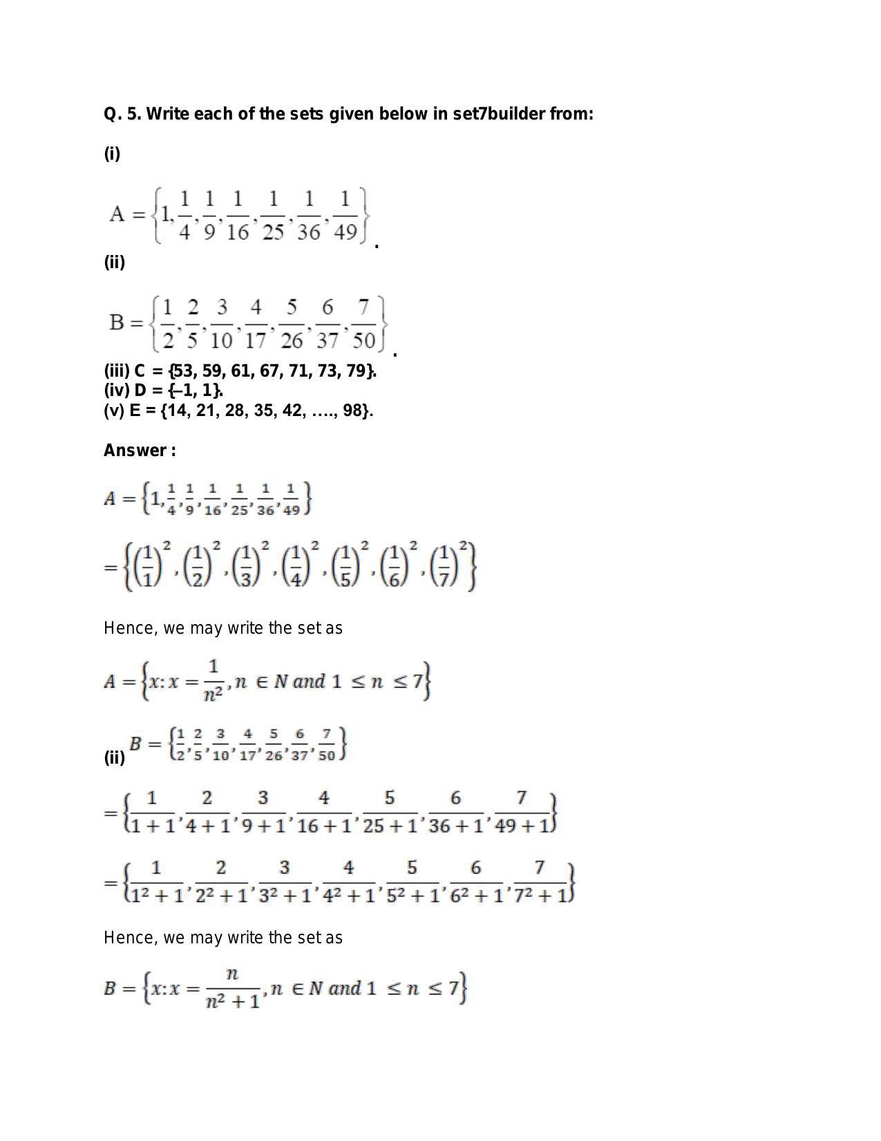 Chapter 1: Sets: RS Aggarwal Class 11 Solutions  - Page 14