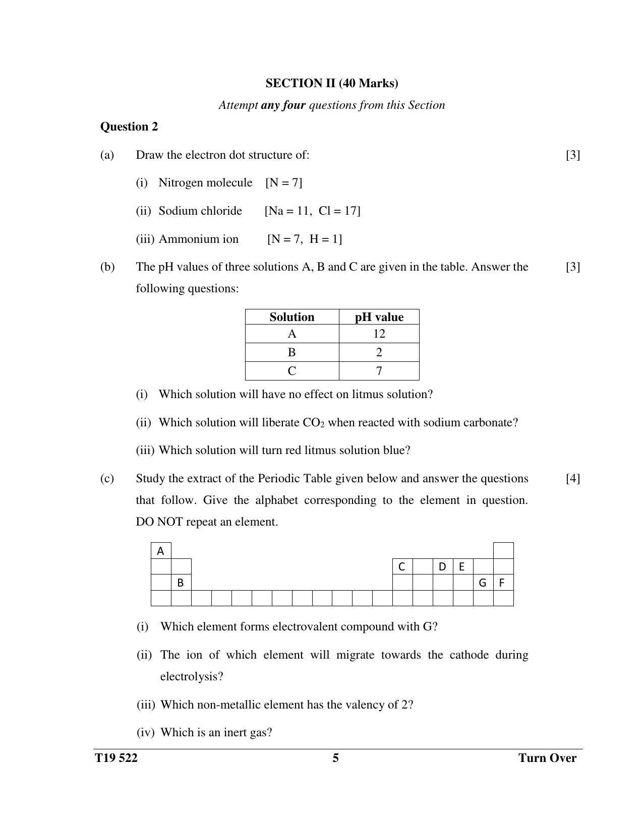 Isc Class 12 2019 Science Paper Ii Question Paper Indcareer Docs