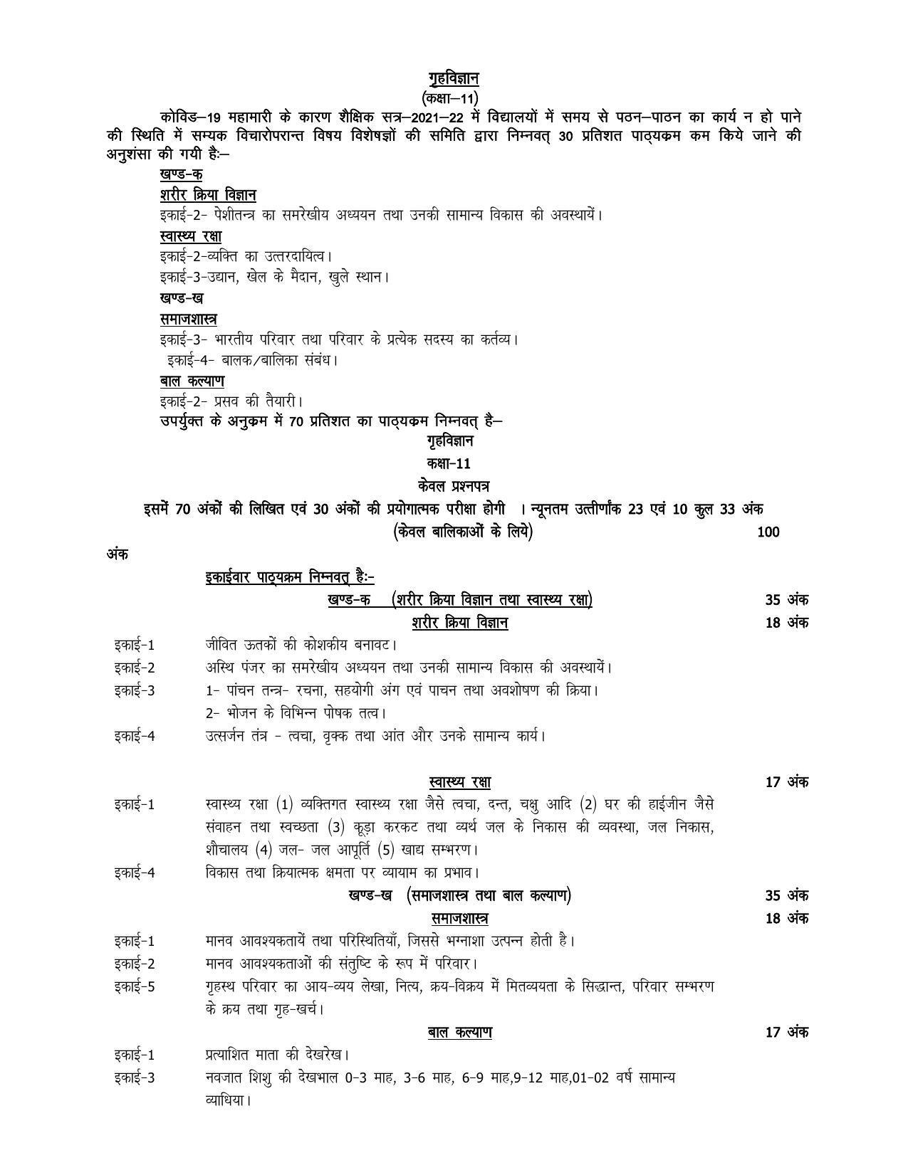 up-board-11th-syllabus-home-science-indcareer-docs