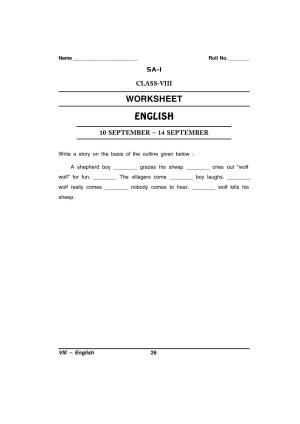 CBSE Worksheets for Class 8 English Assignment 80