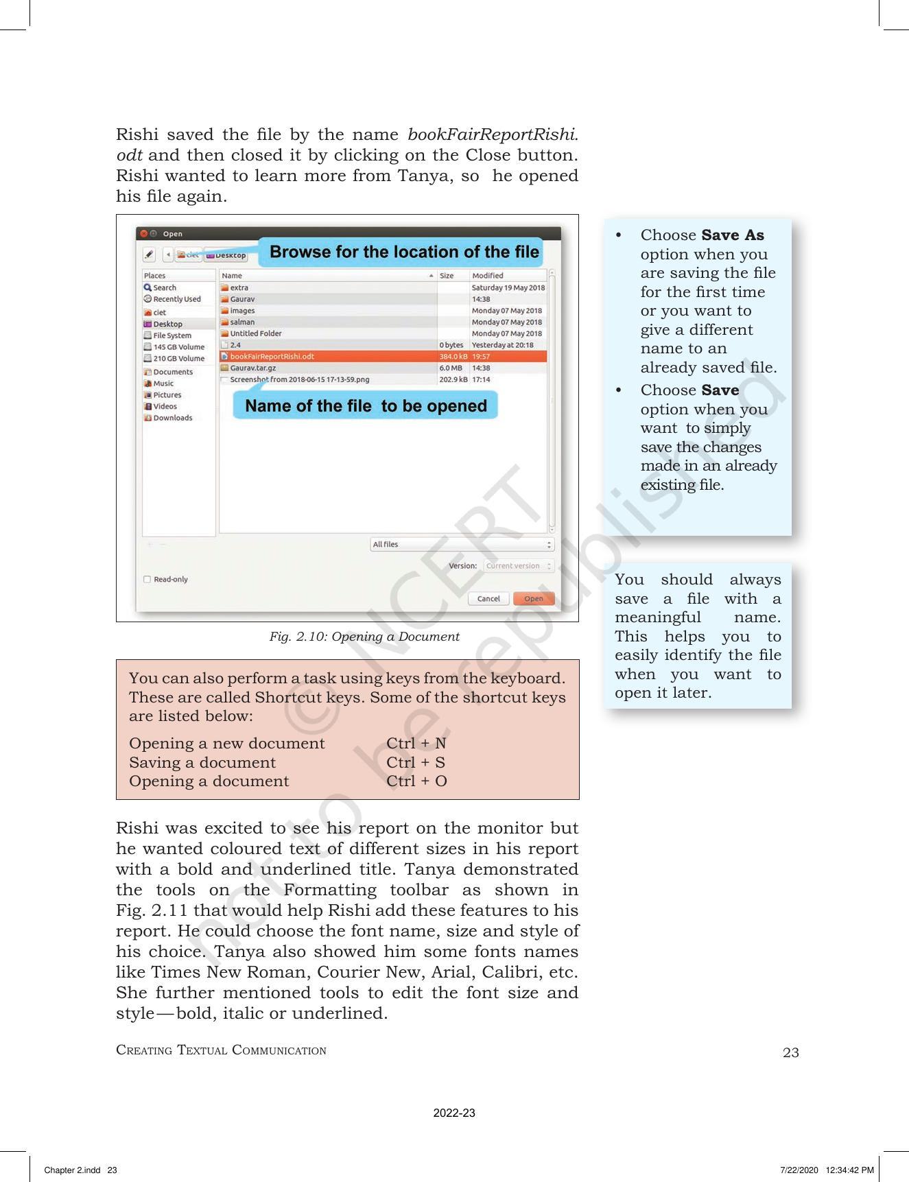 NCERT Book For Class 9 ICT Chapter 2 Creating Textual