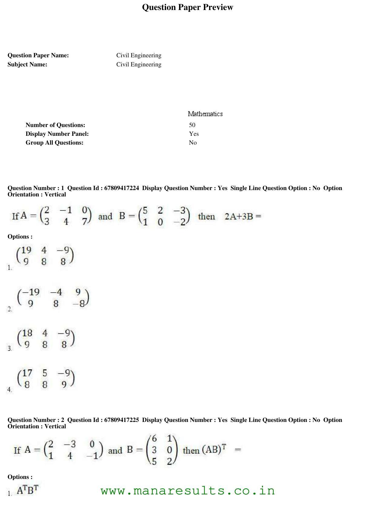 AP ECET 2018 - Civil Engineering Old Previous Question Papers - Page 1