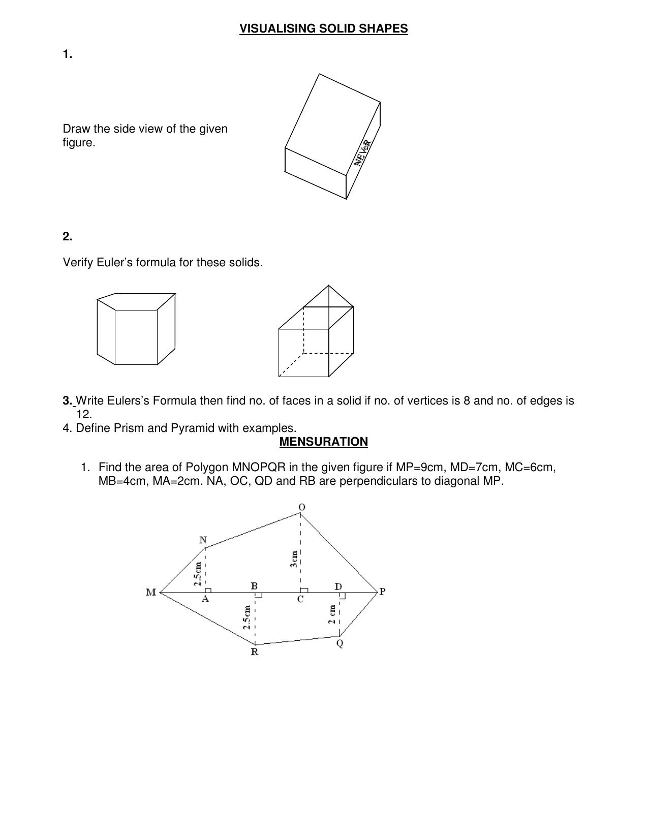 CBSE Worksheets for Class 8 Mathematics Assignment 16 - Page 6