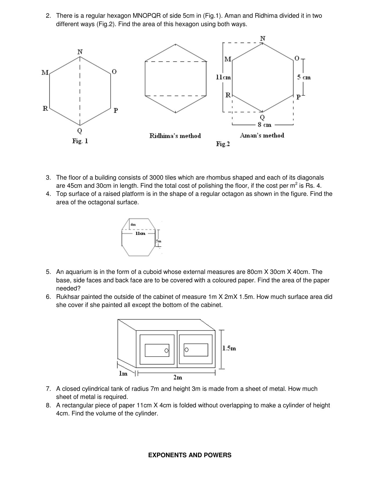 CBSE Worksheets for Class 8 Mathematics Assignment 16 - Page 7