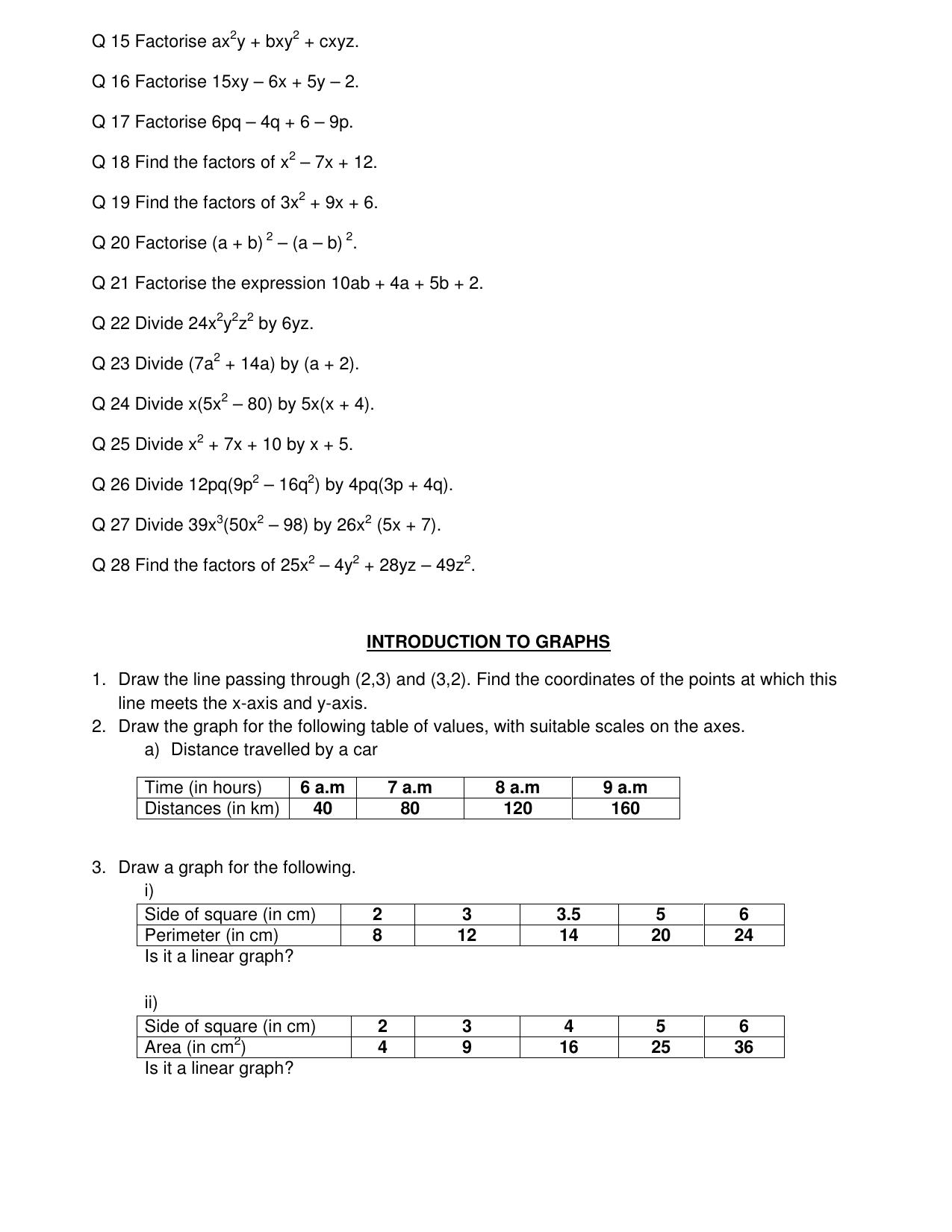 CBSE Worksheets for Class 8 Mathematics Assignment 16 - Page 9