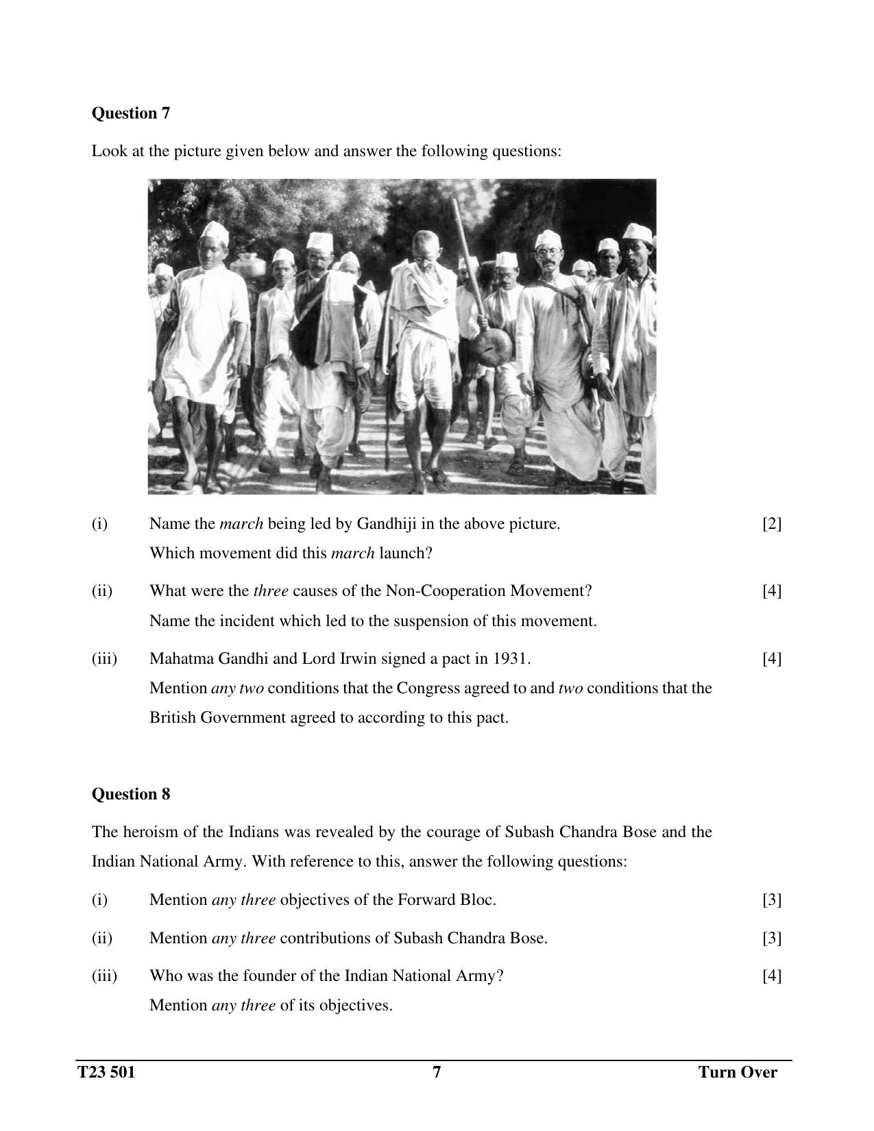ICSE Class 10 HISTORY & CIVICS 2023 Question Paper - Page 7