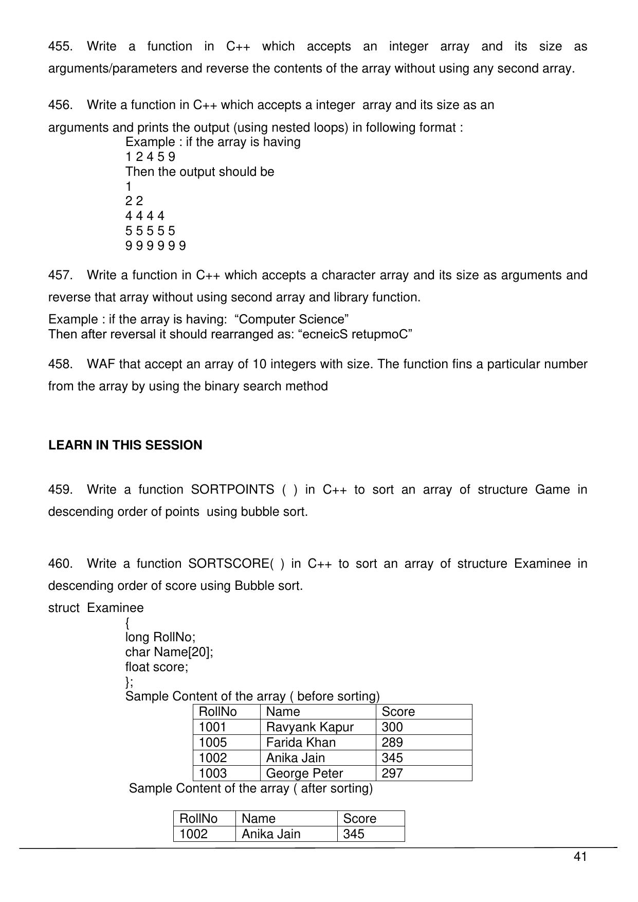 CBSE Worksheets for Class 11 Information Practices Question bank of all Chapters Assignment - Page 41