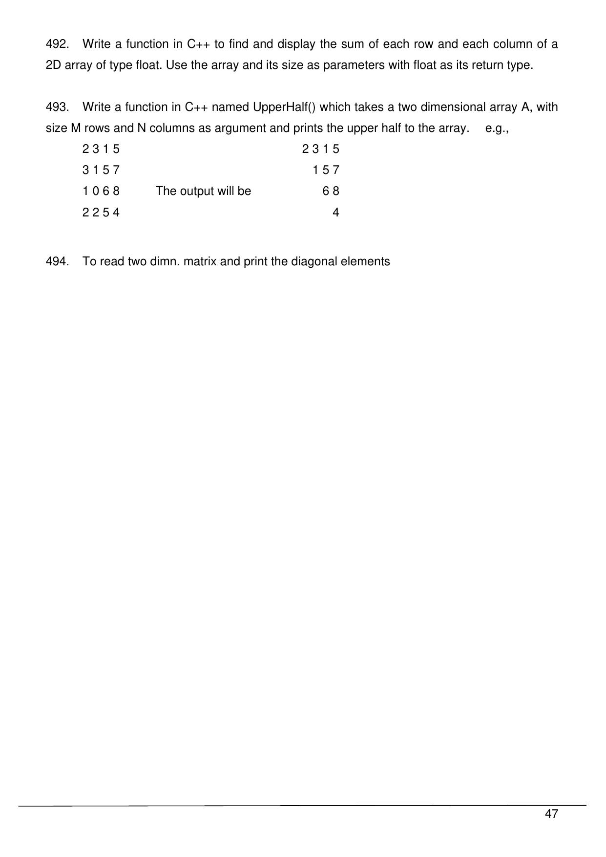 CBSE Worksheets for Class 11 Information Practices Question bank of all Chapters Assignment - Page 47