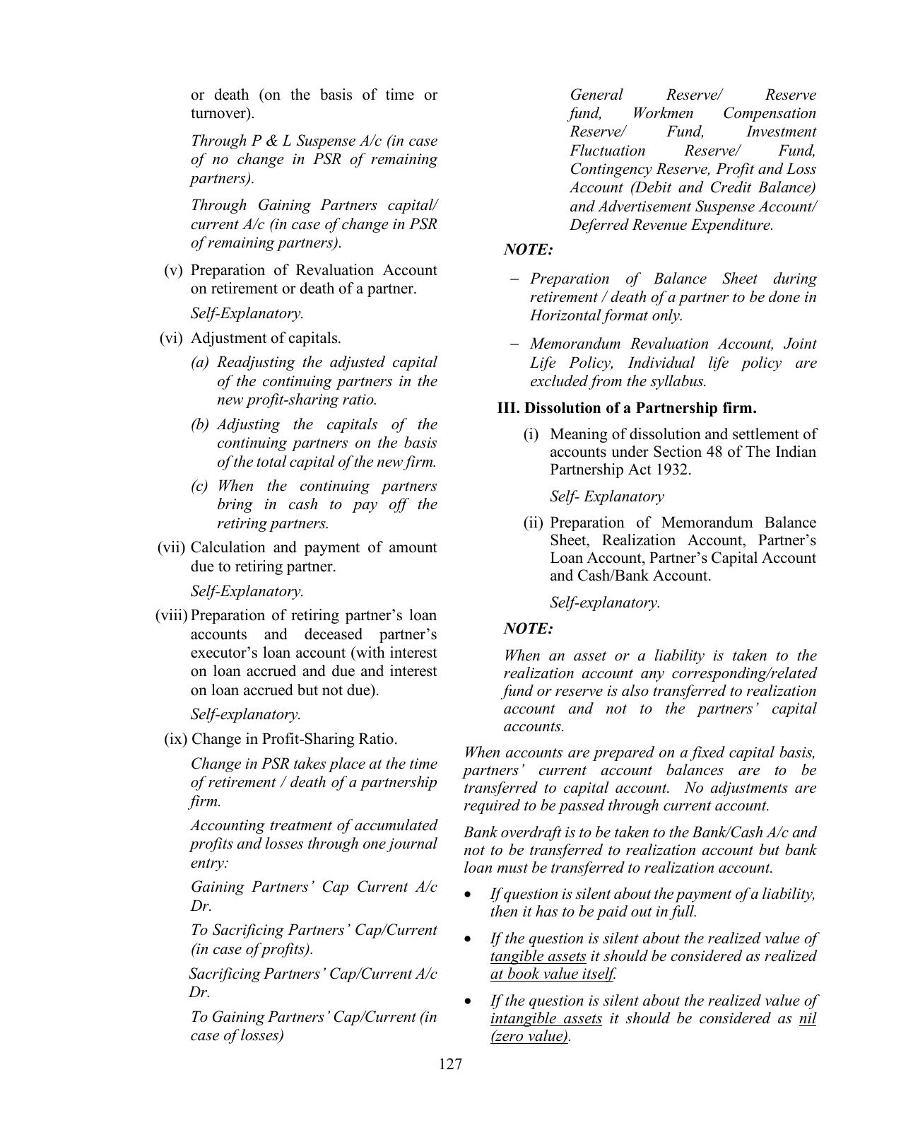 Isc Class Xi And Xii Accounts Syllabus Indcareer Docs