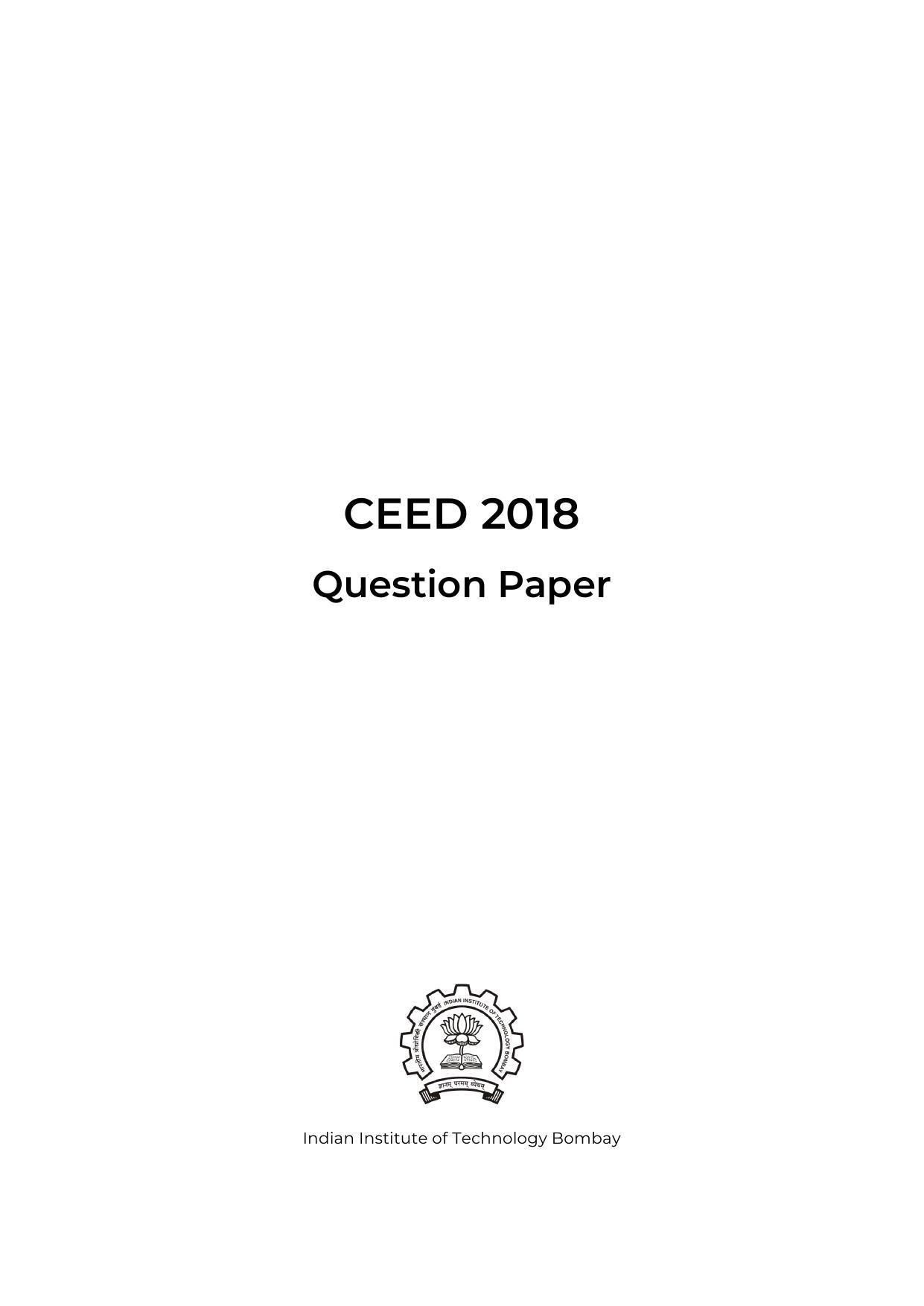 CEED 2018 Question Paper - Page 1