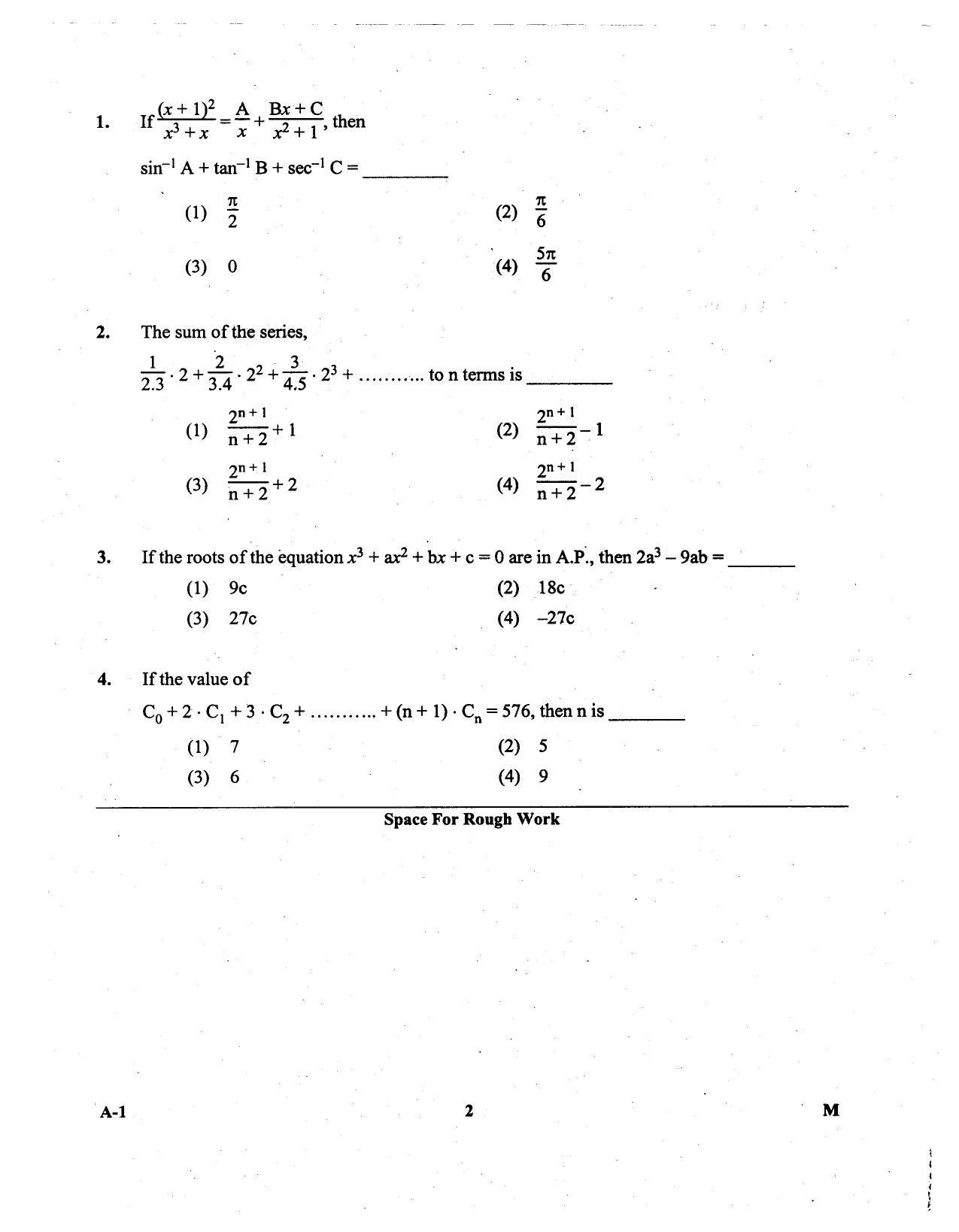 KCET Mathematics 2013 Question Papers - Page 2