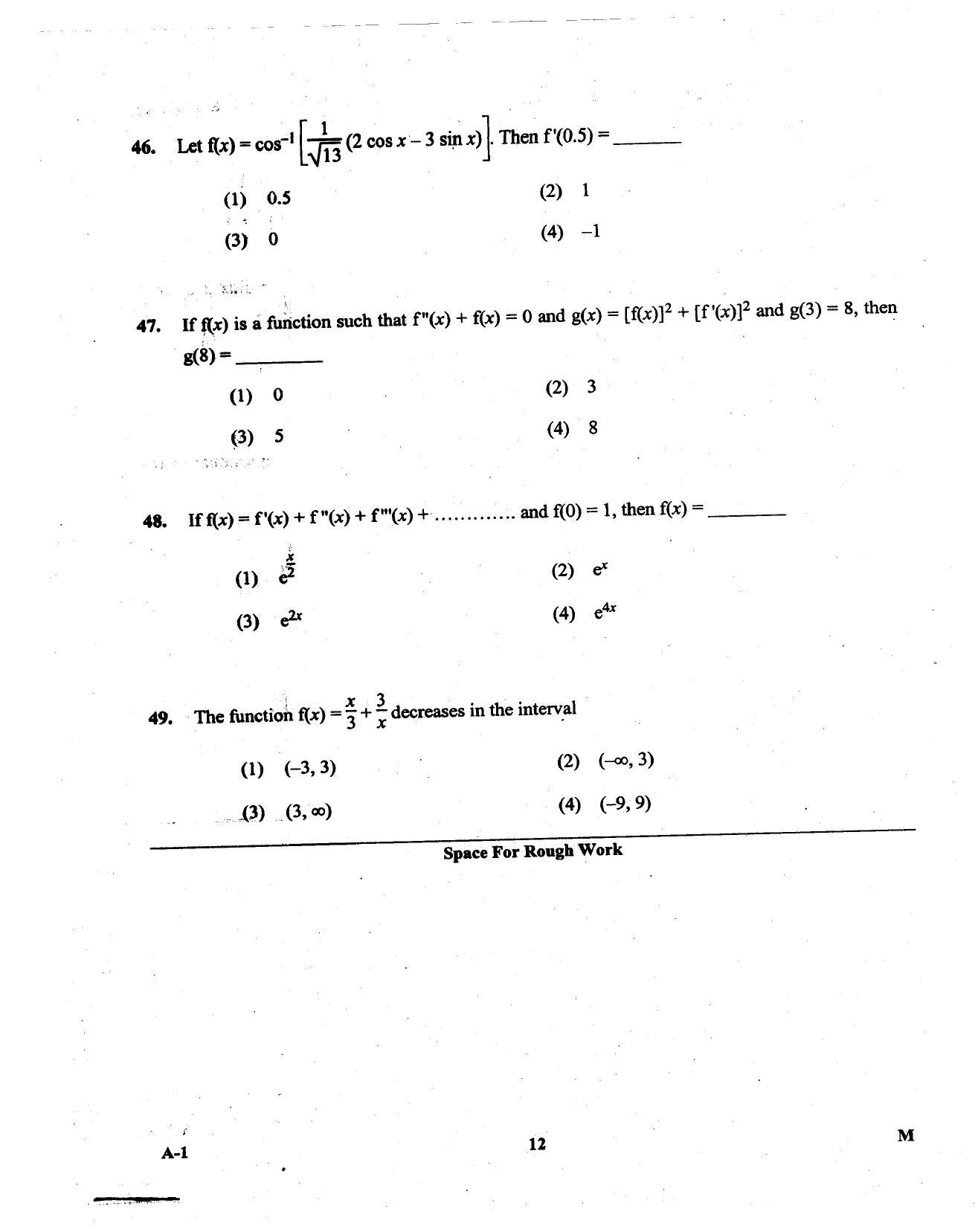 KCET Mathematics 2013 Question Papers - Page 12