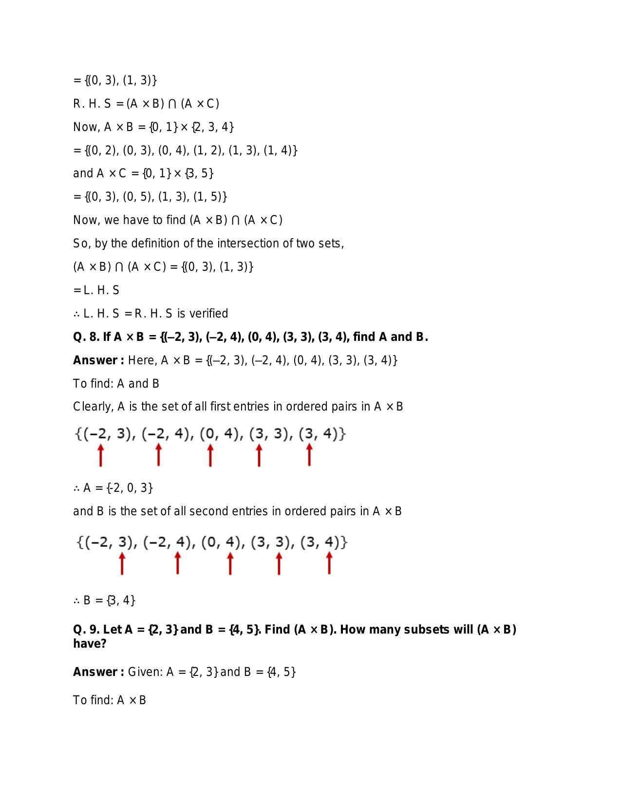 Chapter 2: Relations: RS Aggarwal Class 11 Solutions  - Page 10