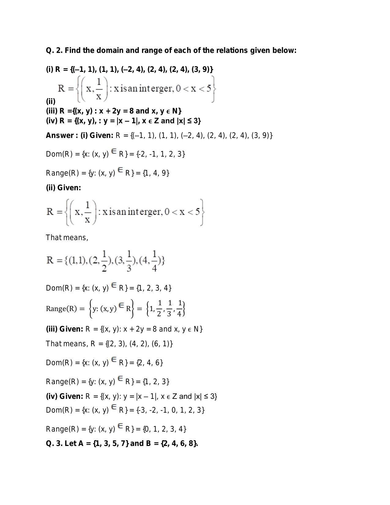 Chapter 2: Relations: RS Aggarwal Class 11 Solutions  - Page 25