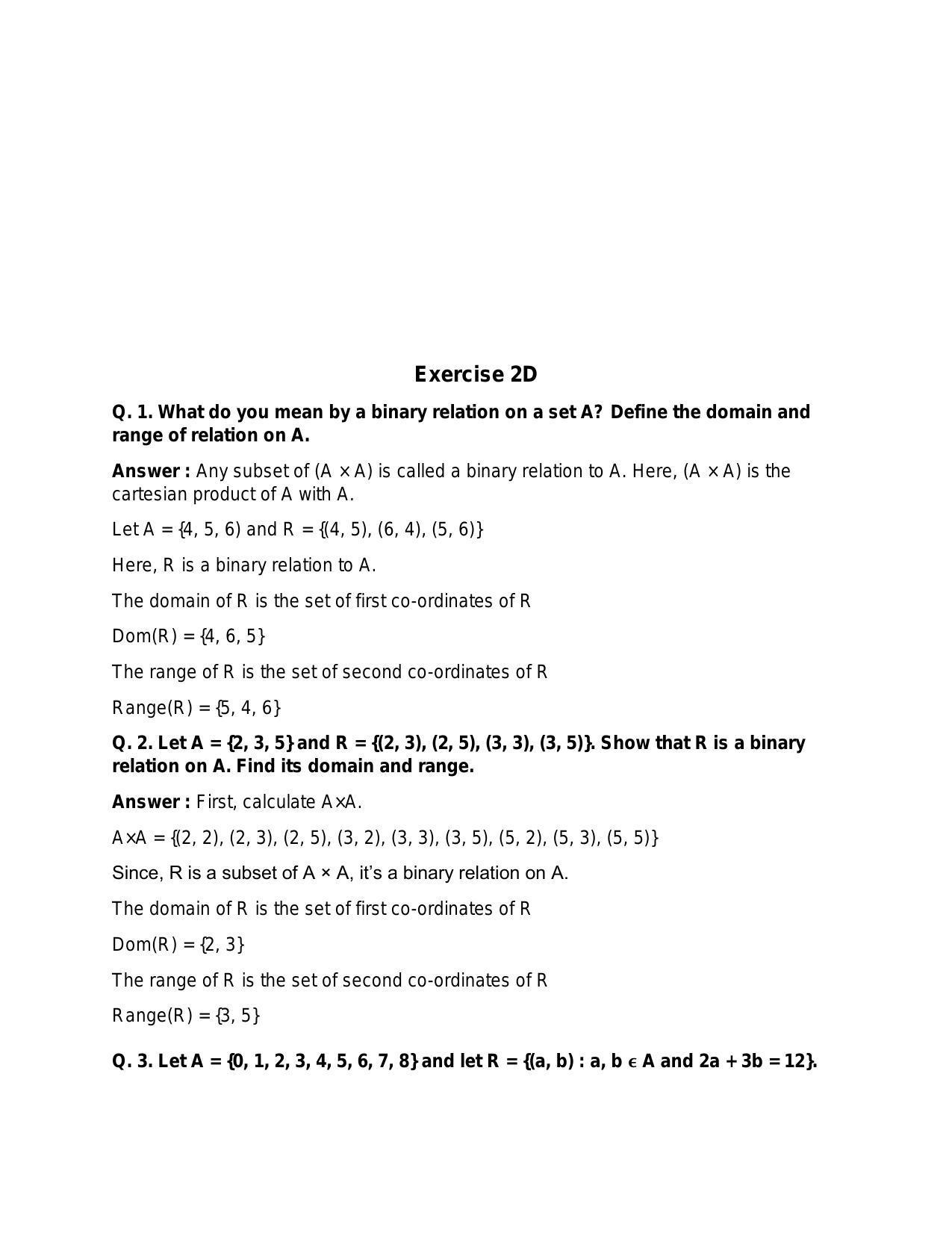 Chapter 2: Relations: RS Aggarwal Class 11 Solutions  - Page 31