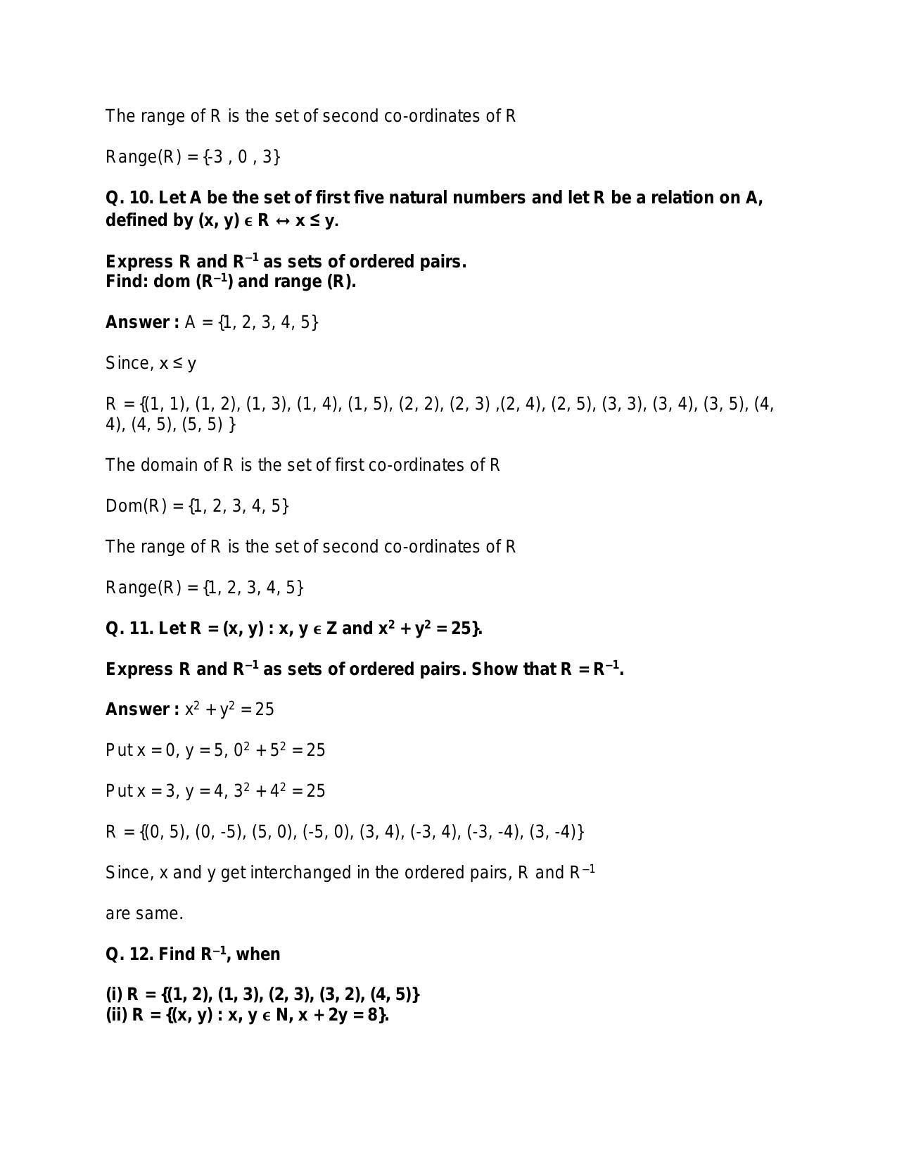 Chapter 2: Relations: RS Aggarwal Class 11 Solutions  - Page 37
