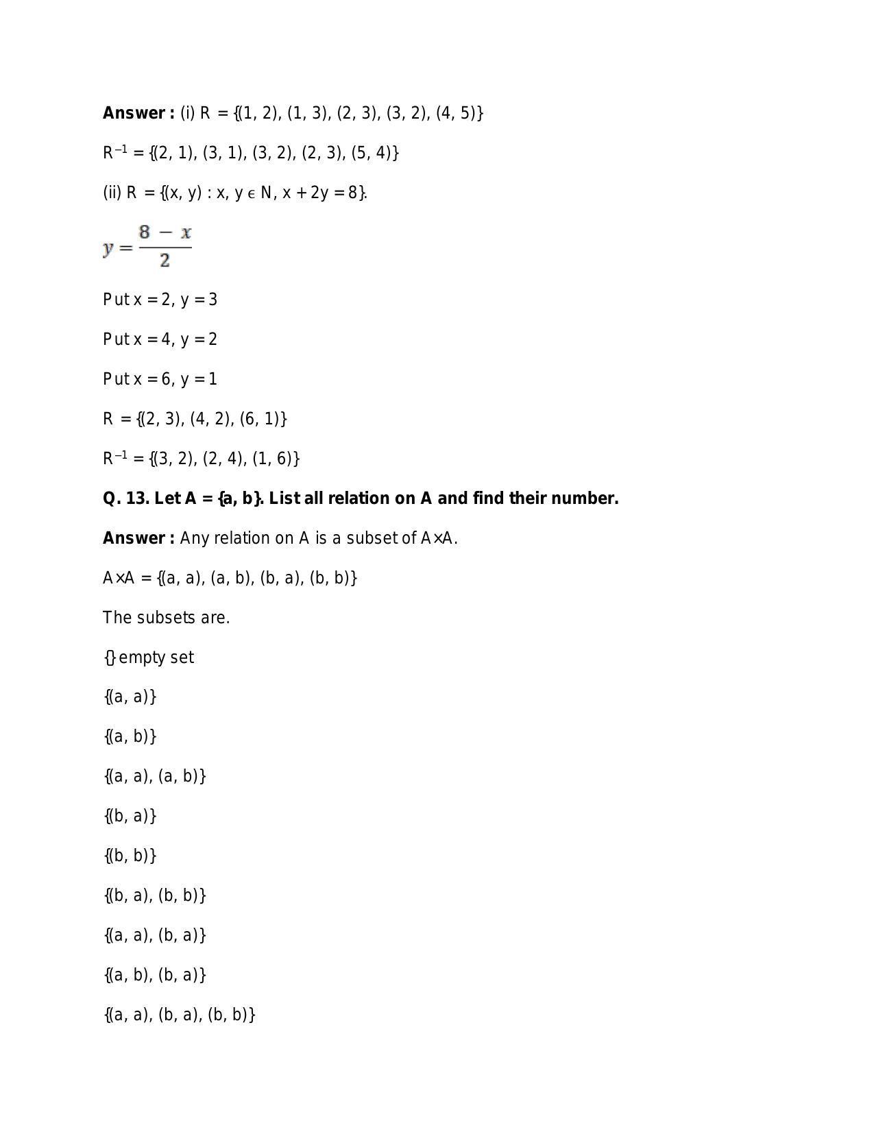 Chapter 2: Relations: RS Aggarwal Class 11 Solutions  - Page 38