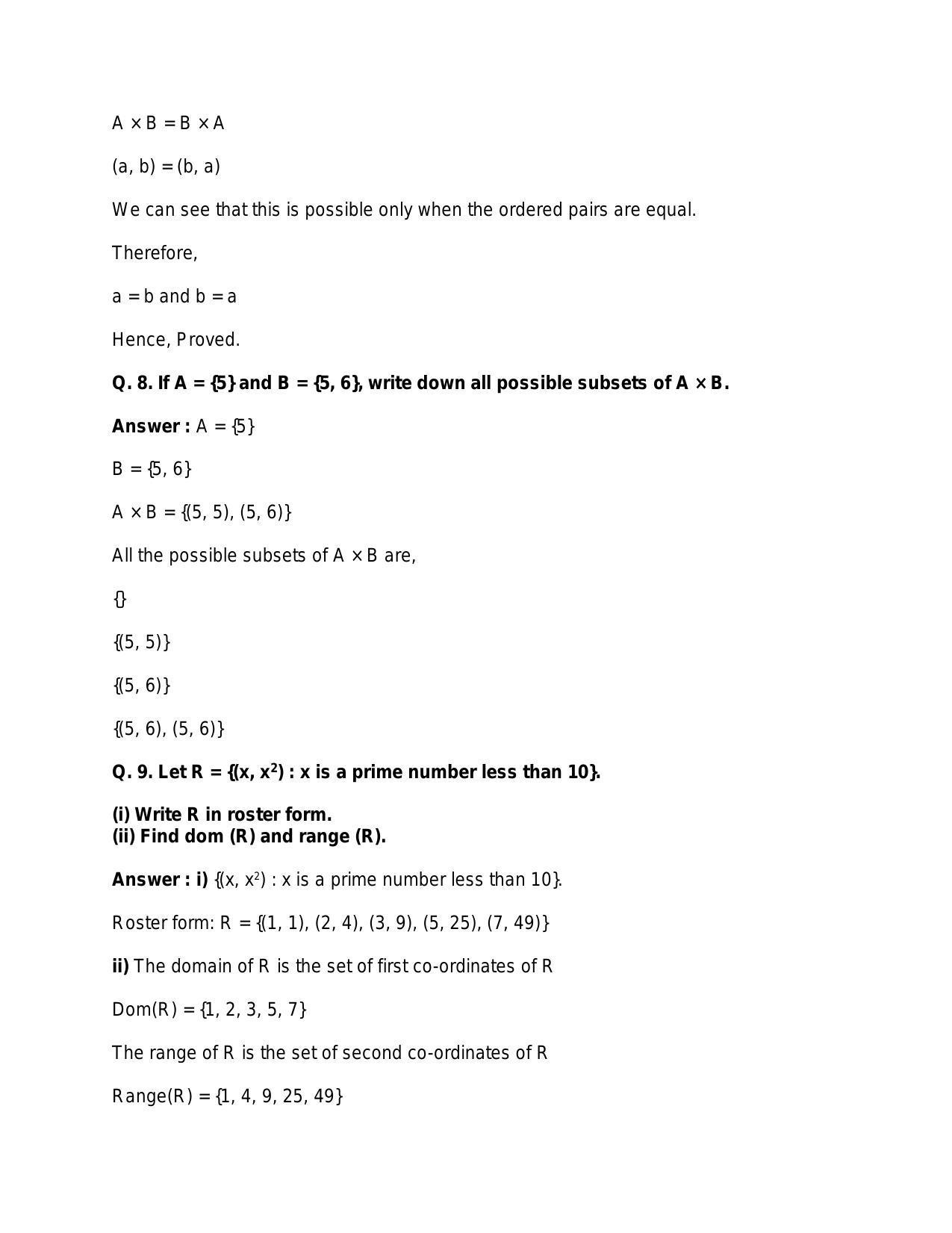 Chapter 2: Relations: RS Aggarwal Class 11 Solutions  - Page 42
