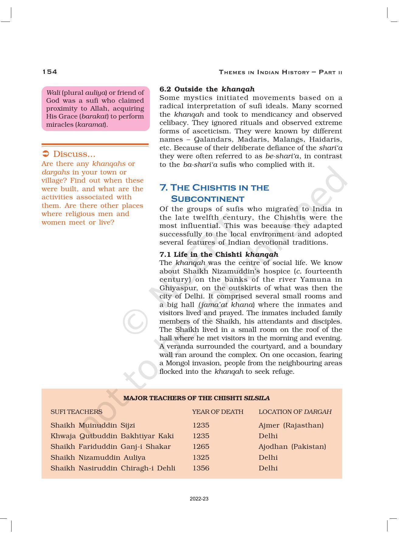 NCERT Book For Class 12 History Chapter 6 Bhakti- Sufi Traditions