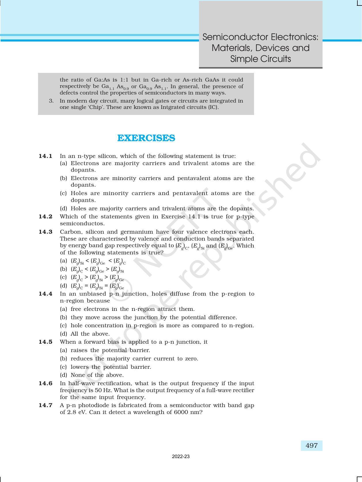 NCERT Book For Class 12 Physics Chapter 14 Semiconductor Electronics ...