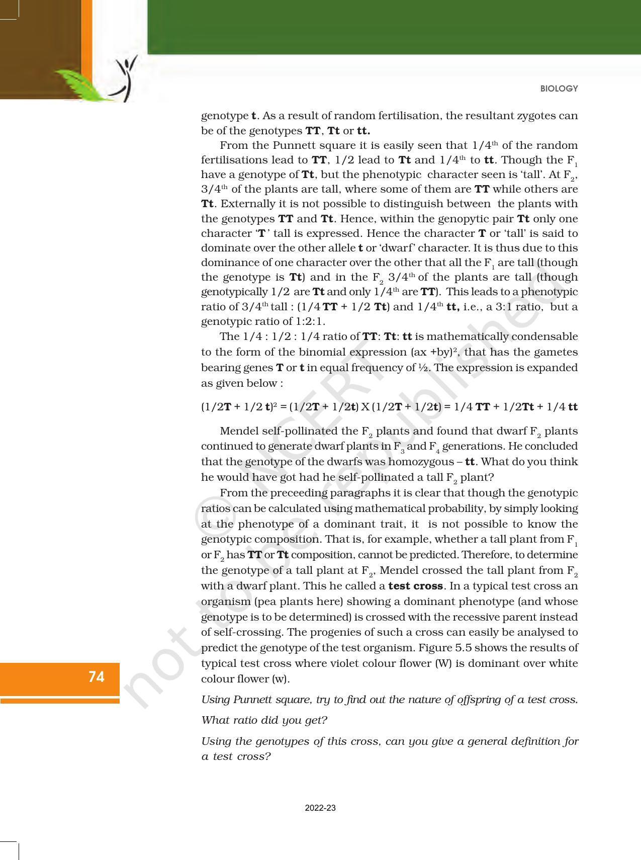 NCERT Book for Class 12 Biology Chapter 5 Principles of Inheritance and Variation - Page 8